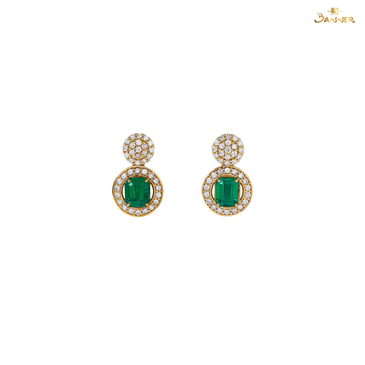 Columbia Emerald and Diamond Celo Earrings