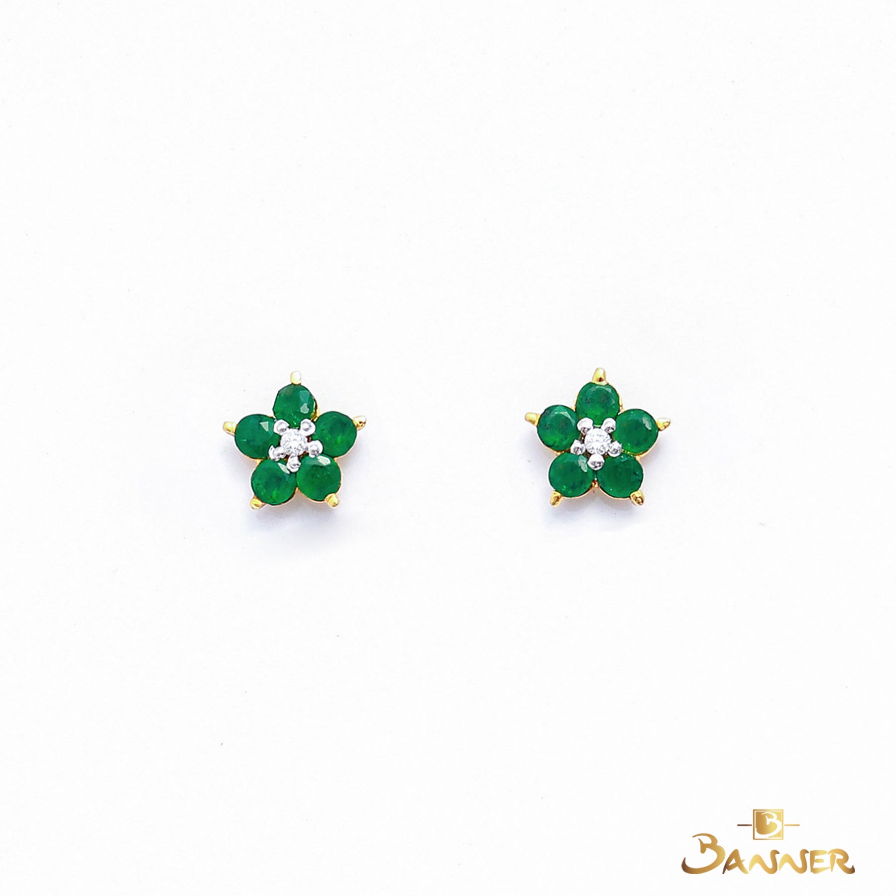 Emerald and Diamond Chel Earrings