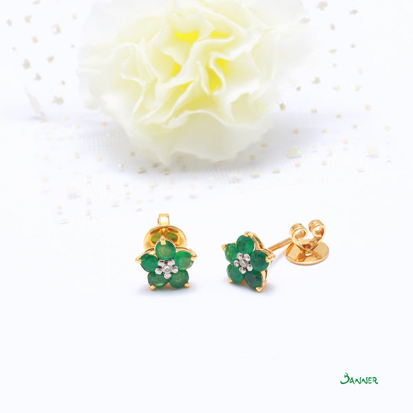 Emerald and Diamond Chel Earrings