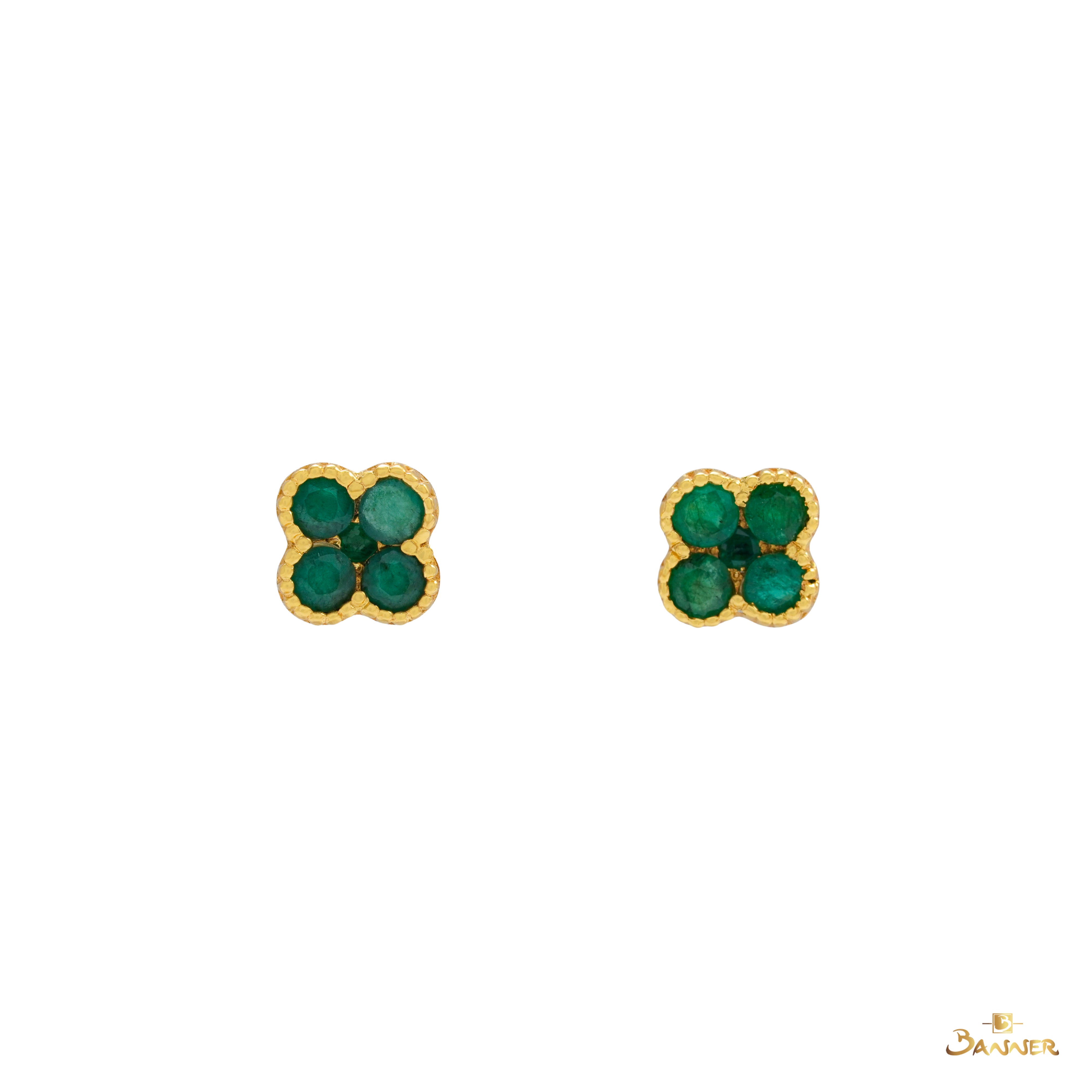Emerald Clover Earrings