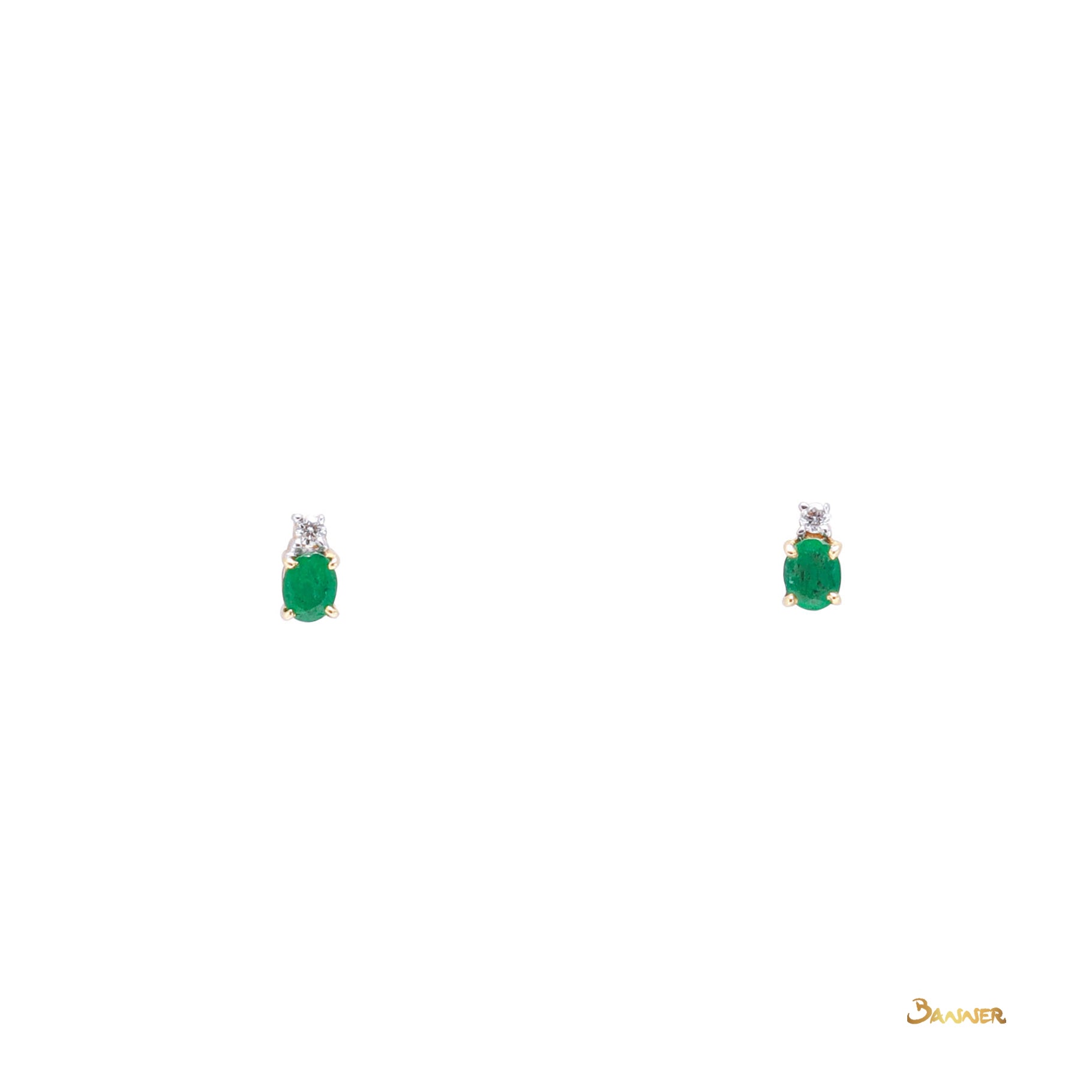 Emerald and Diamond Petite Earrings