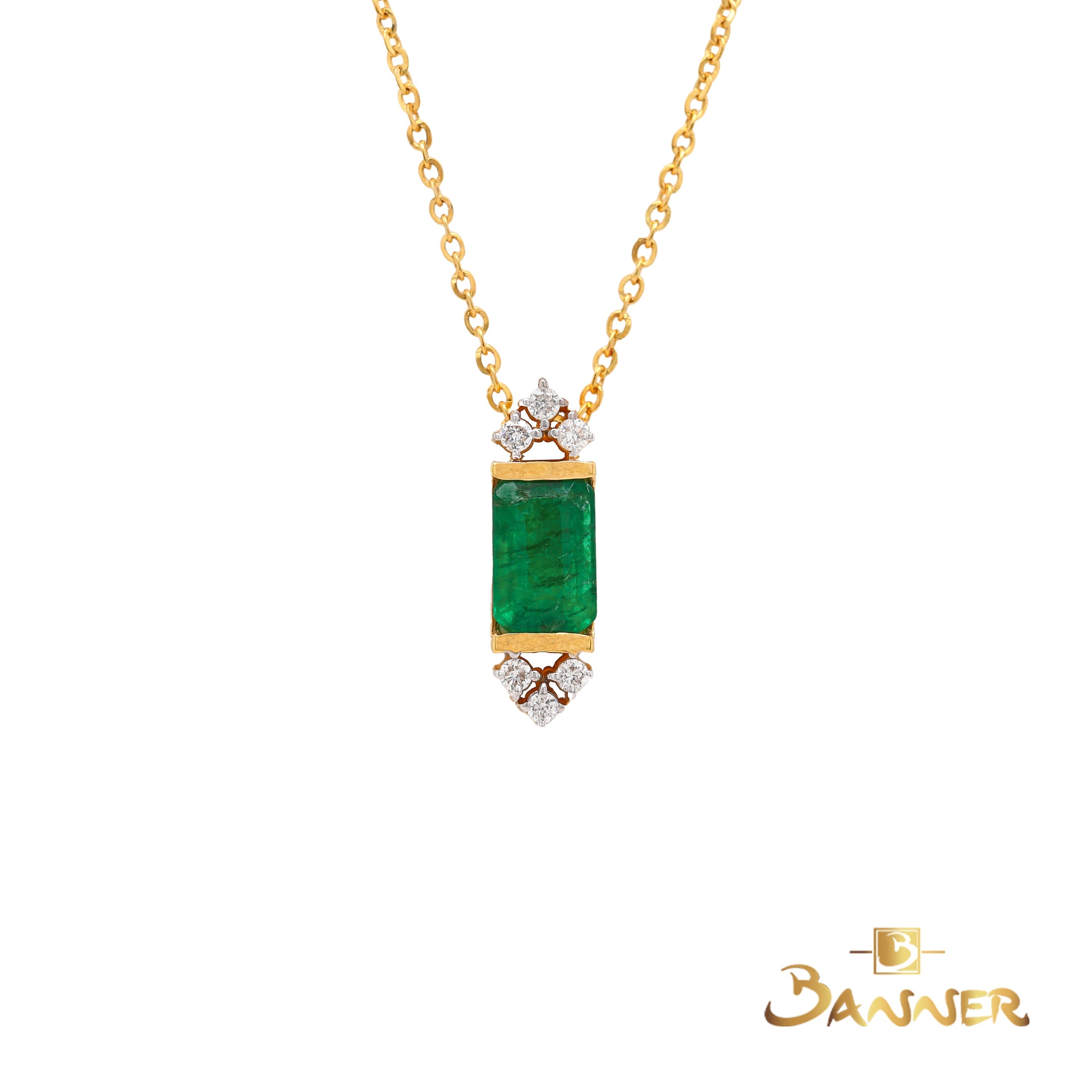 Emerald and Diamond Petite Necklace