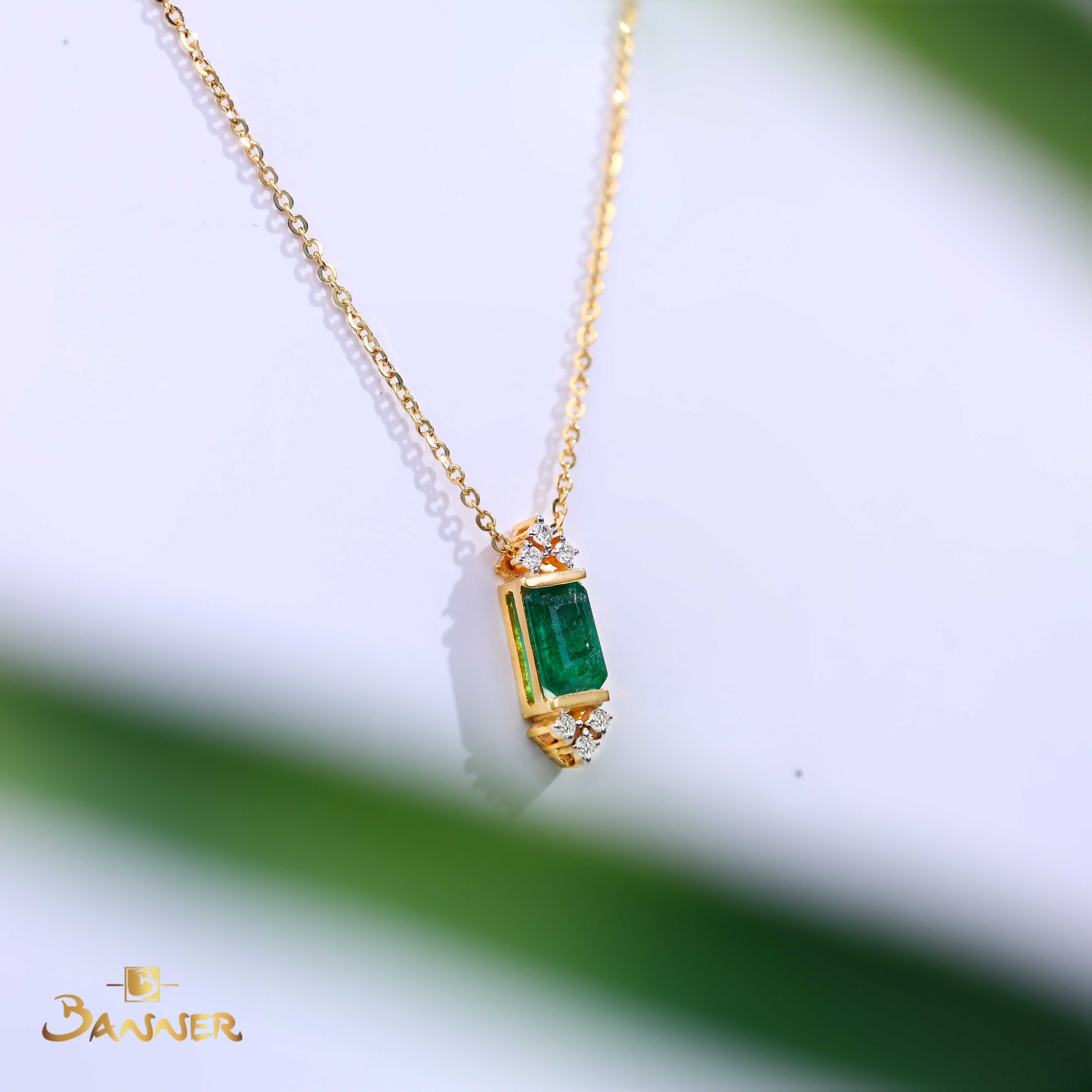 Emerald and Diamond Petite Necklace