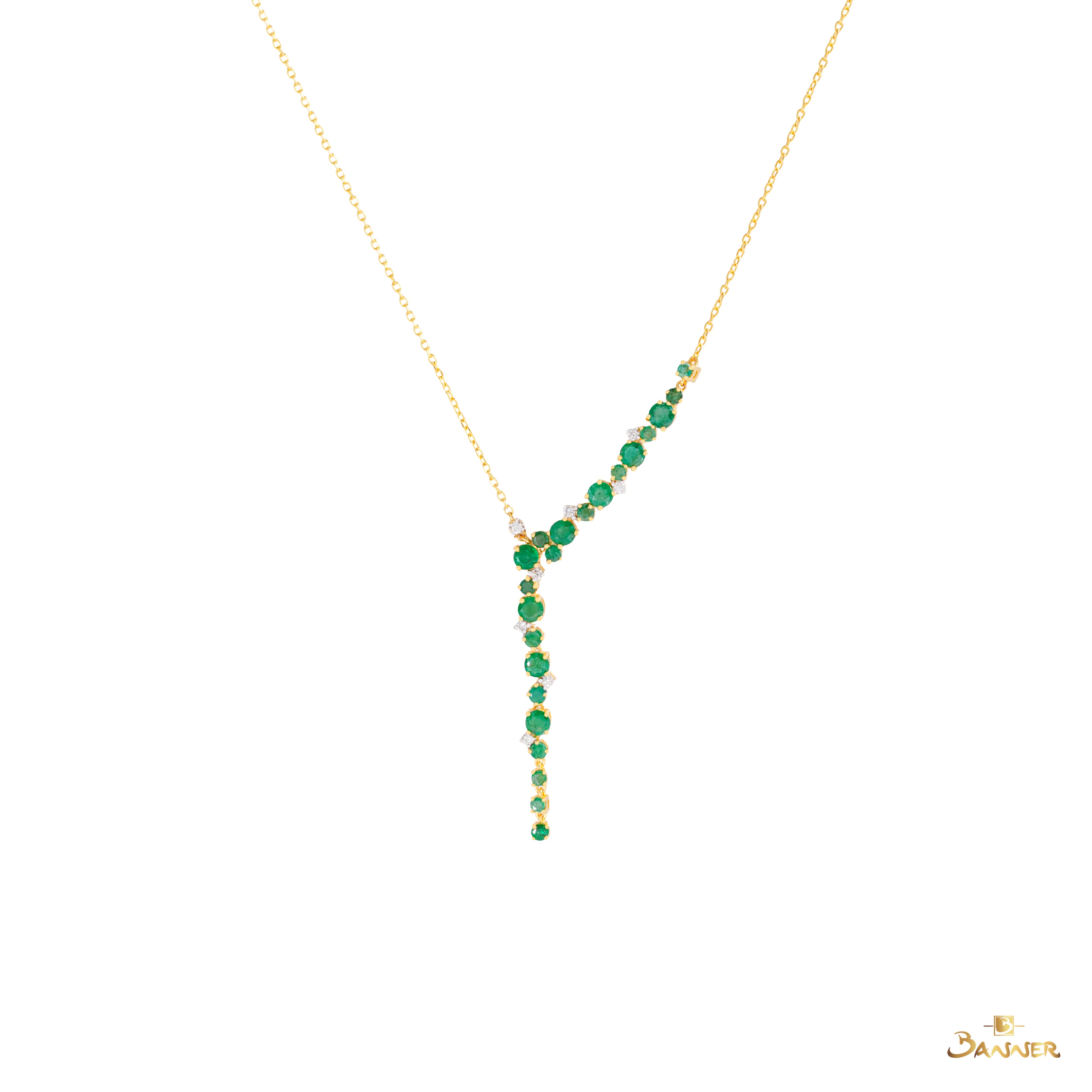 Emerald and Diamond Vines Necklace
