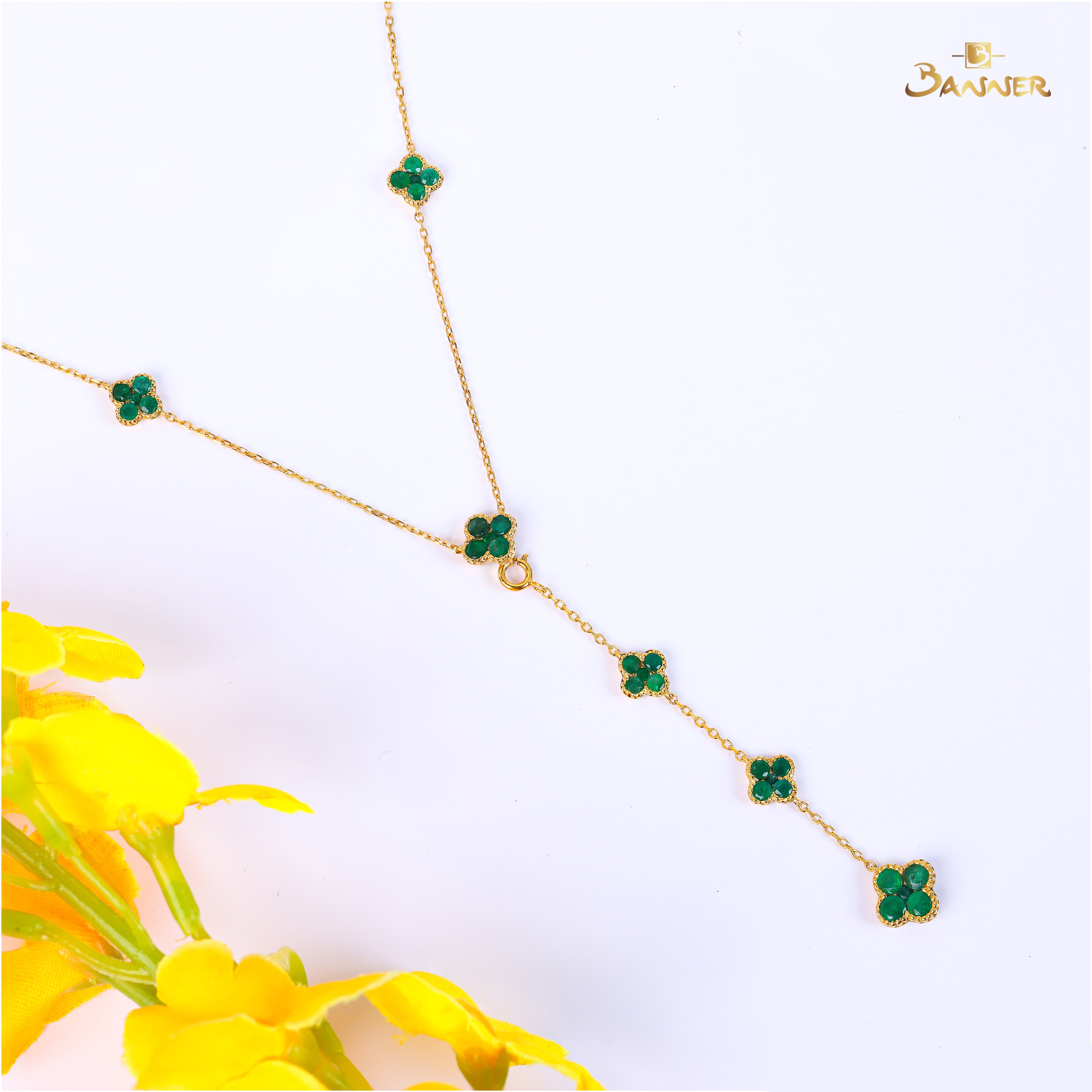 Emerald 3-step Clover Necklace