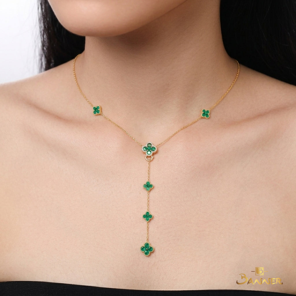Emerald 3-step Clover Necklace