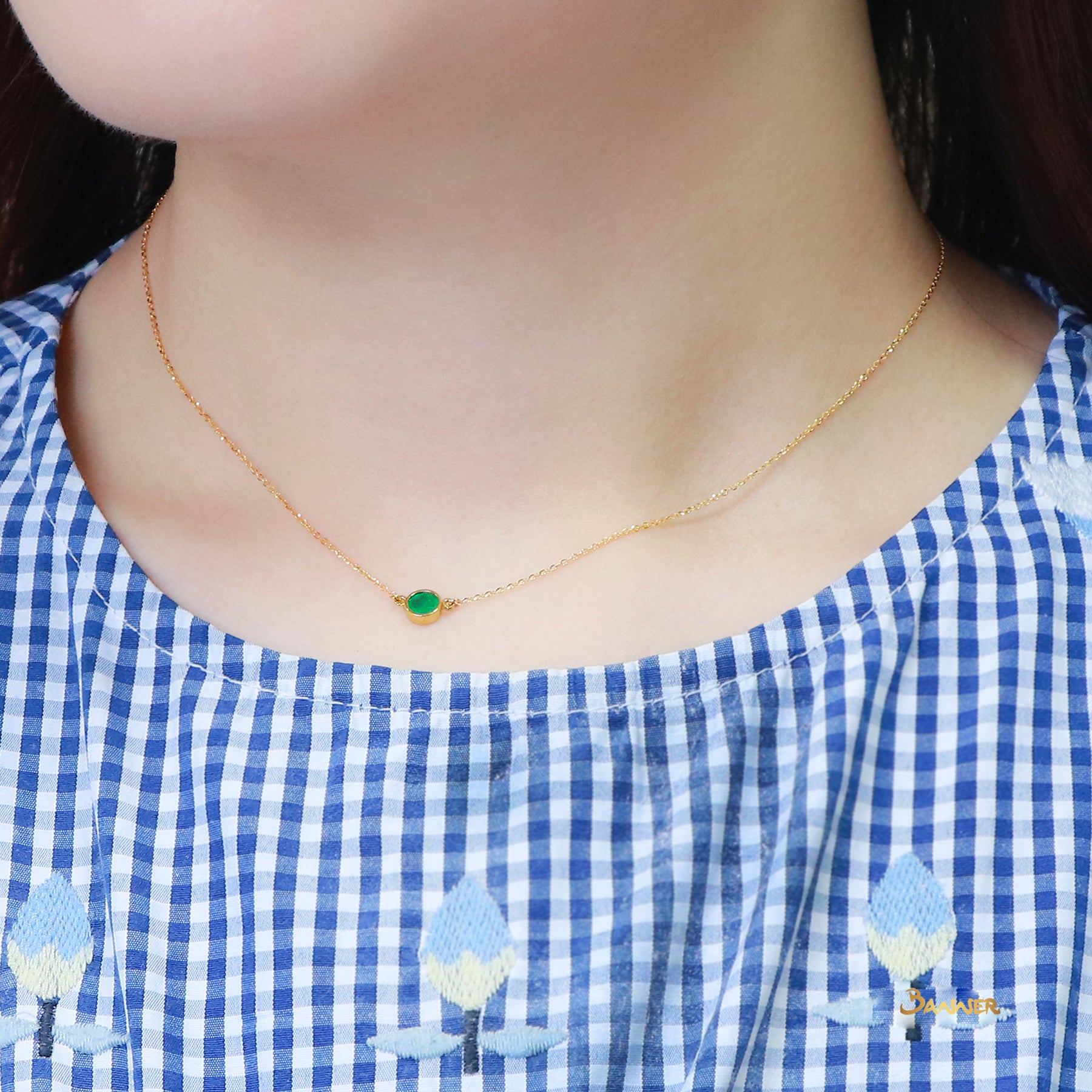 Emerald Solitaire Necklace