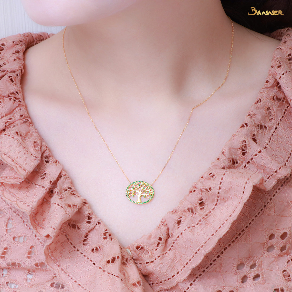 Emerald Tree of Life Necklace