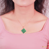 Emerald and Diamond Checkered Pendant