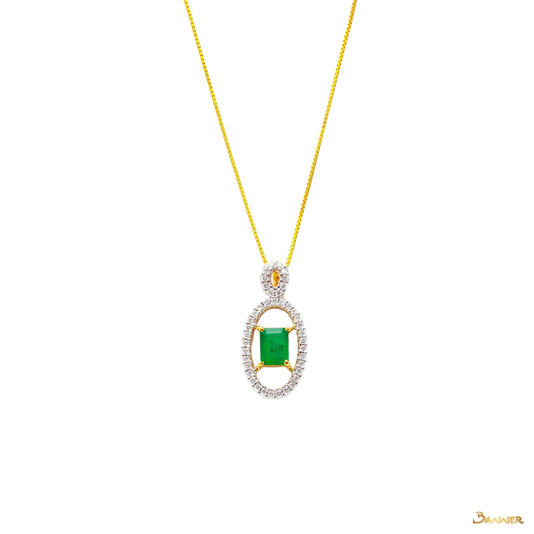 Emerald and Diamond Pendant