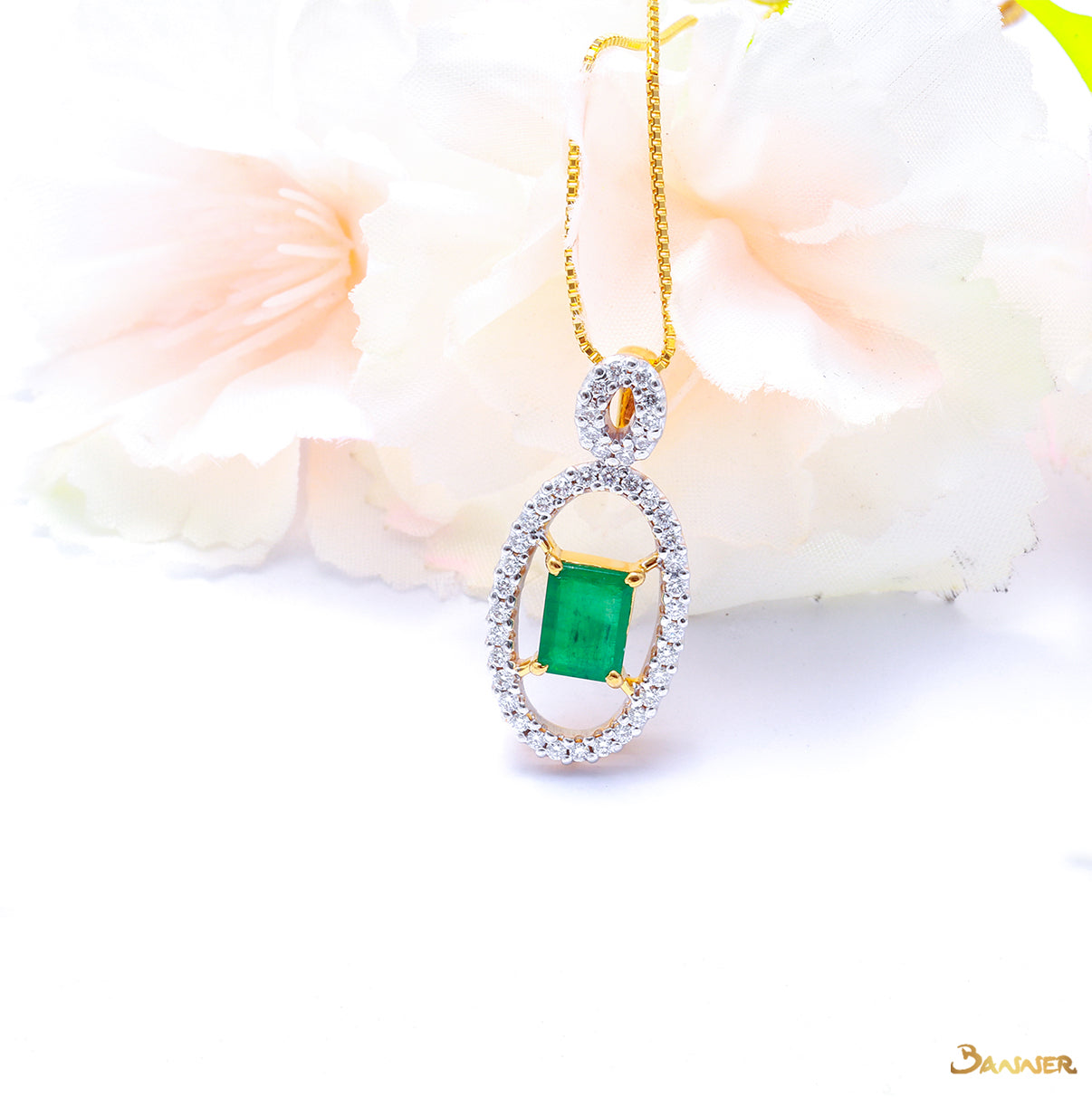 Emerald and Diamond Pendant