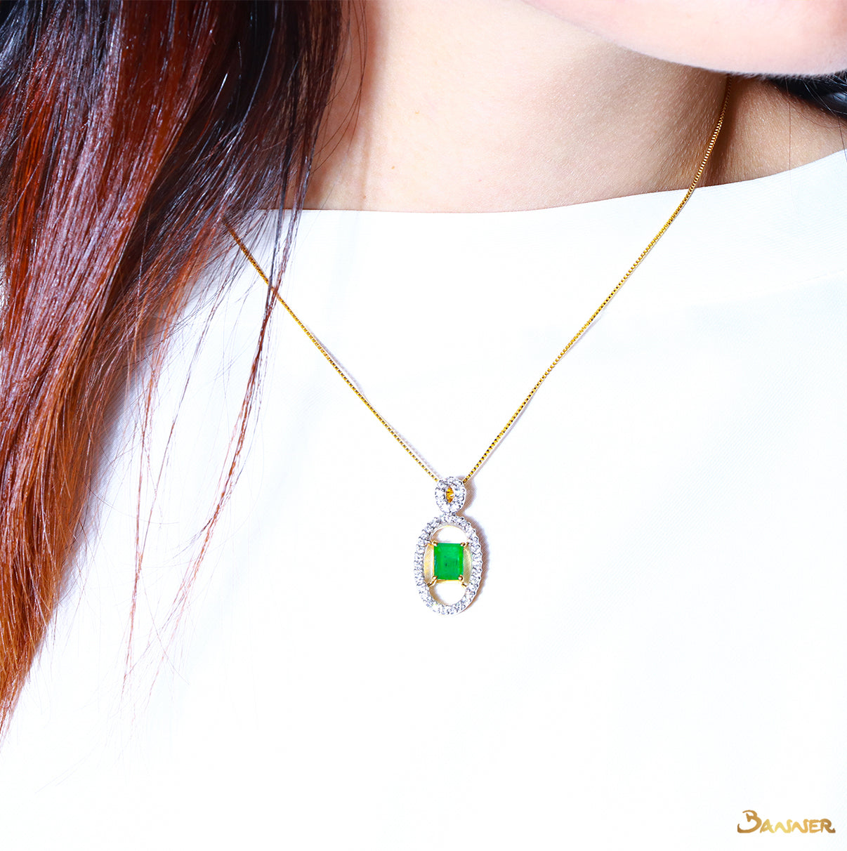 Emerald and Diamond Pendant