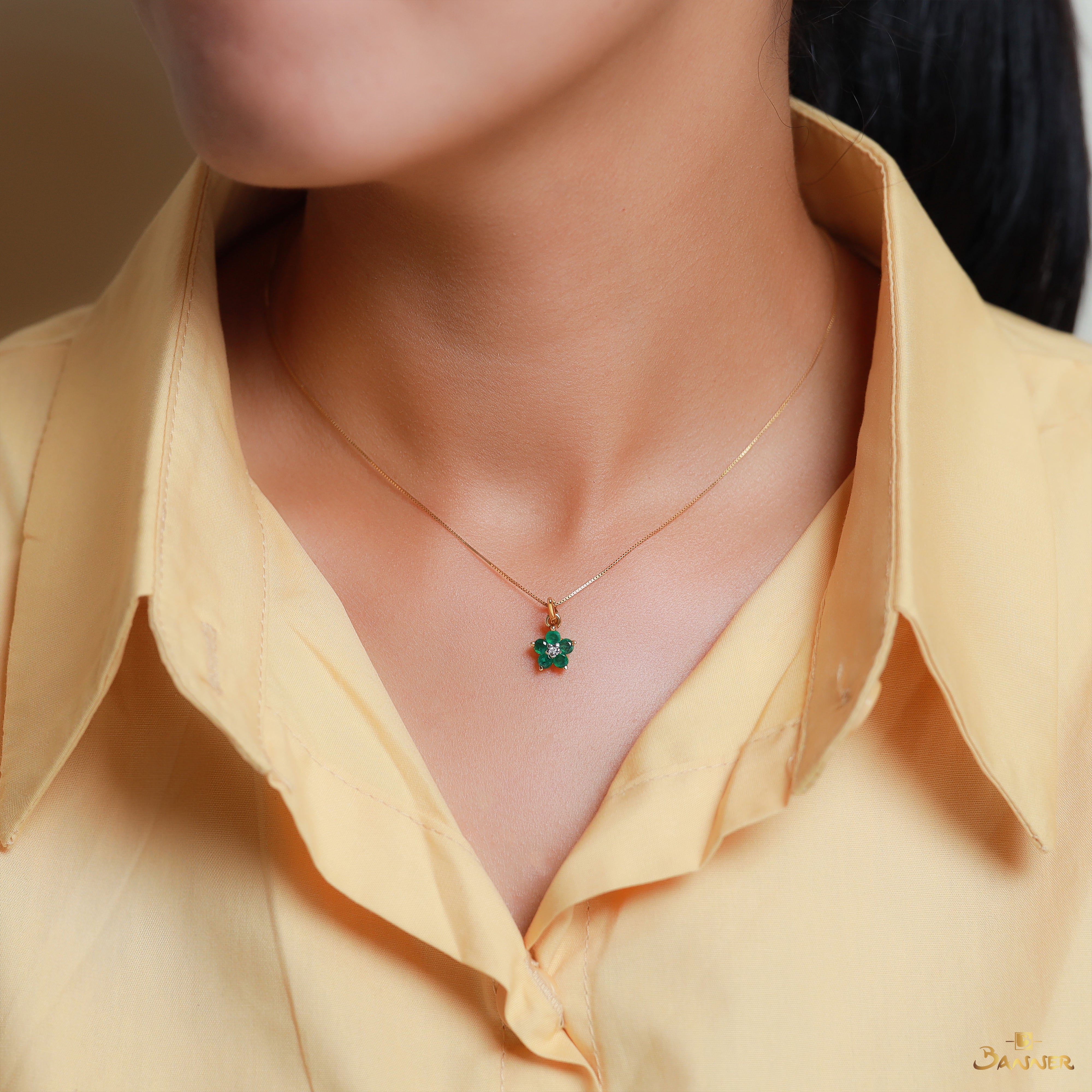 Emerald and Diamond Chel Pendant