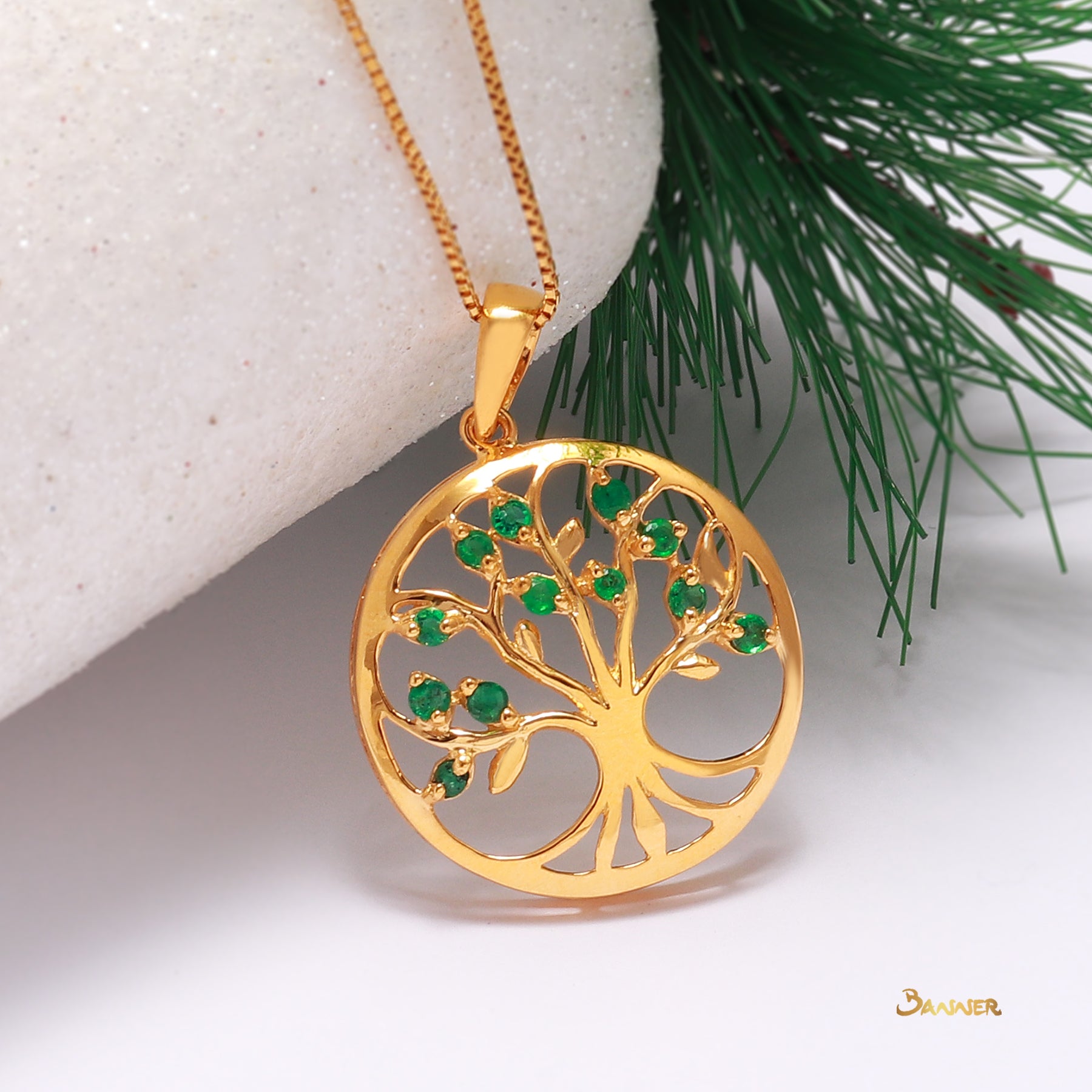 Emerald Tree Of Life Pendant