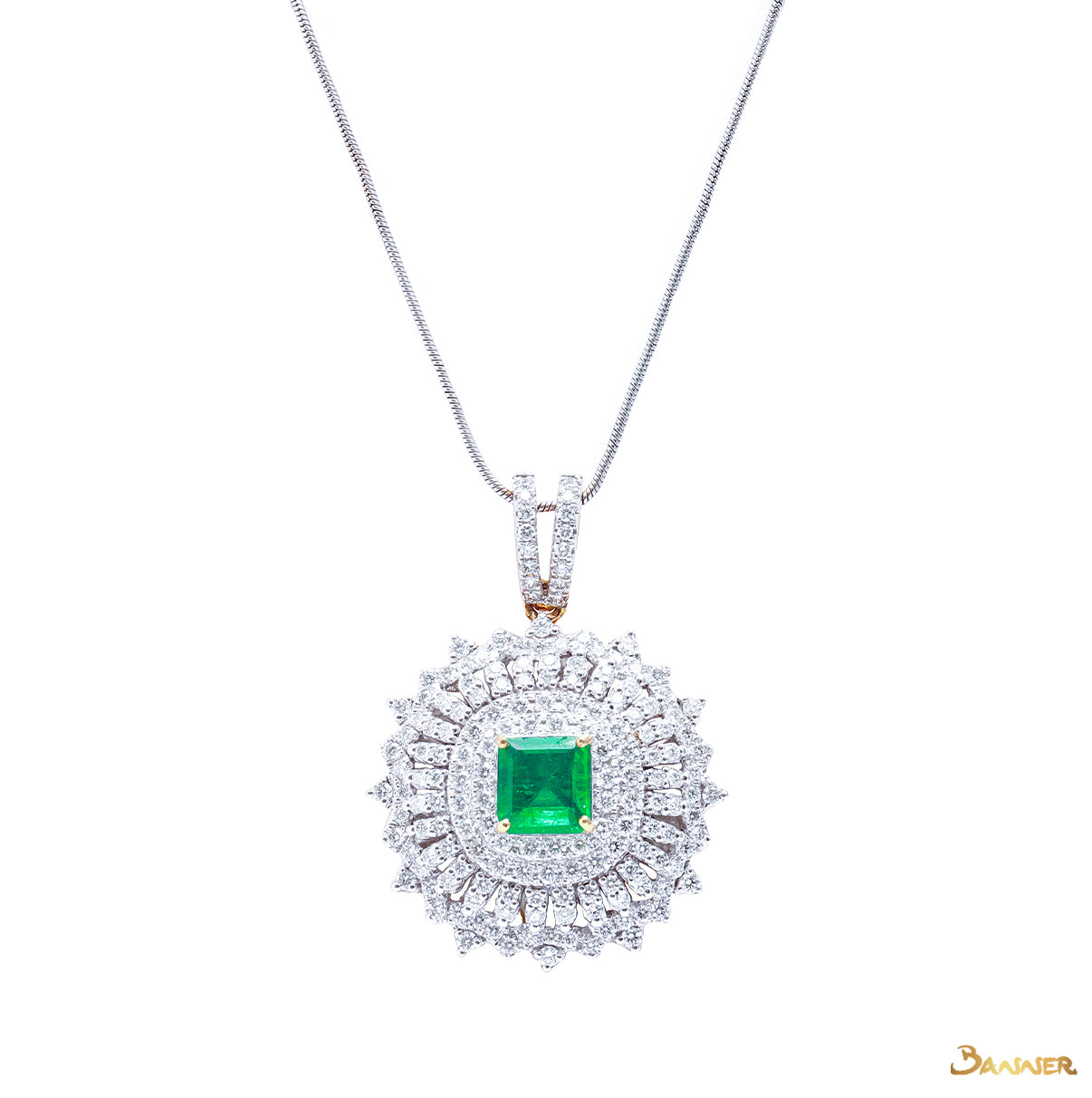 Columbian Emerald and Diamond Pendant