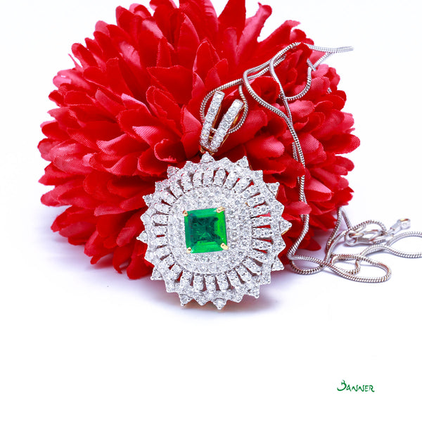 Columbian Emerald and Diamond Pendant