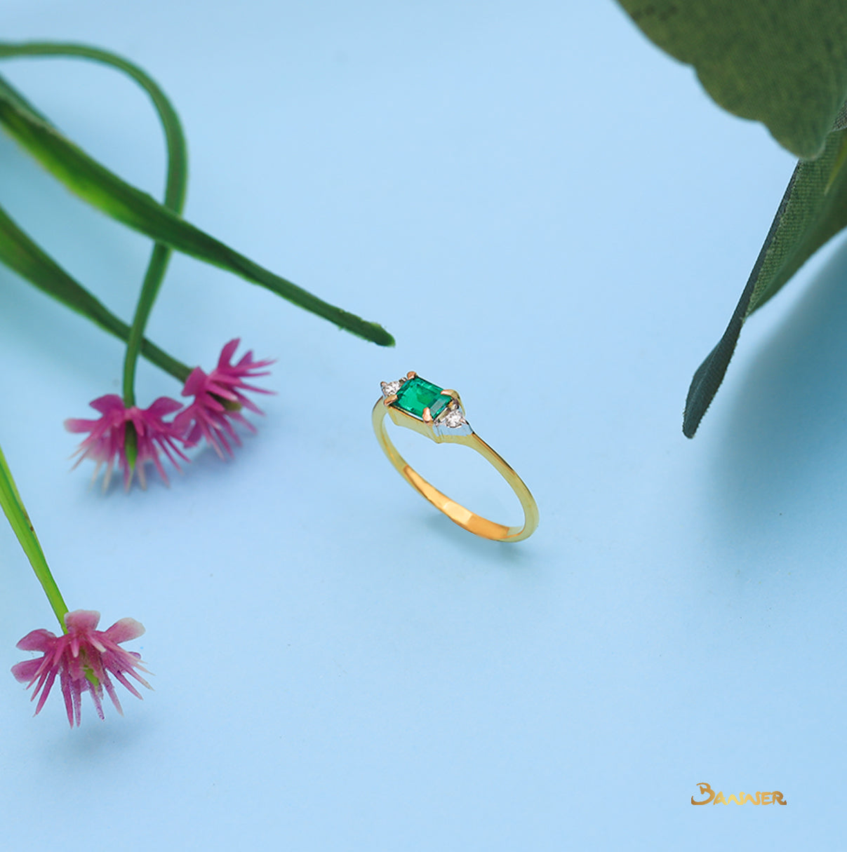 Columbia Emerald and Diamond Petite Ring