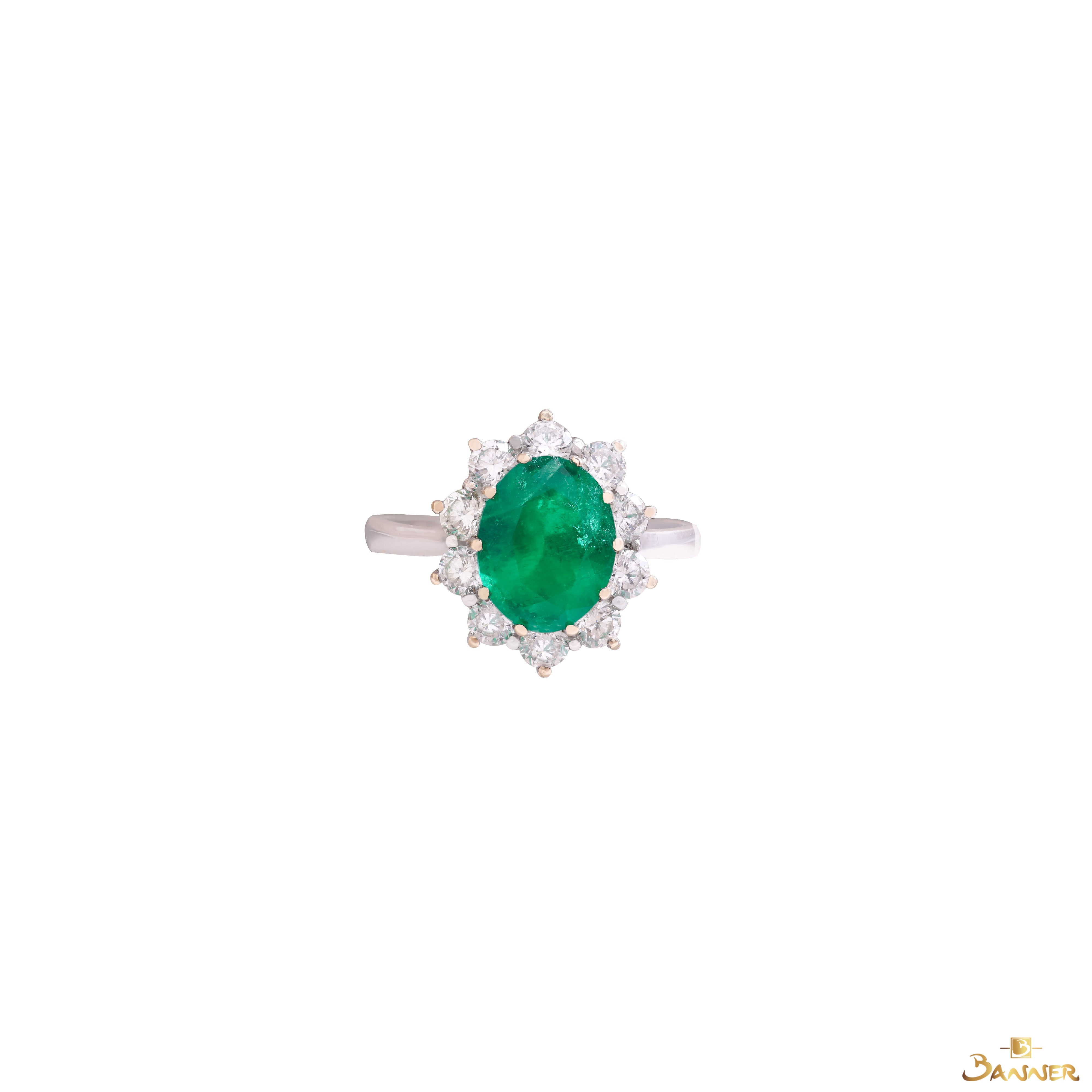 Columbian Emerald and Diamond Diana Ring