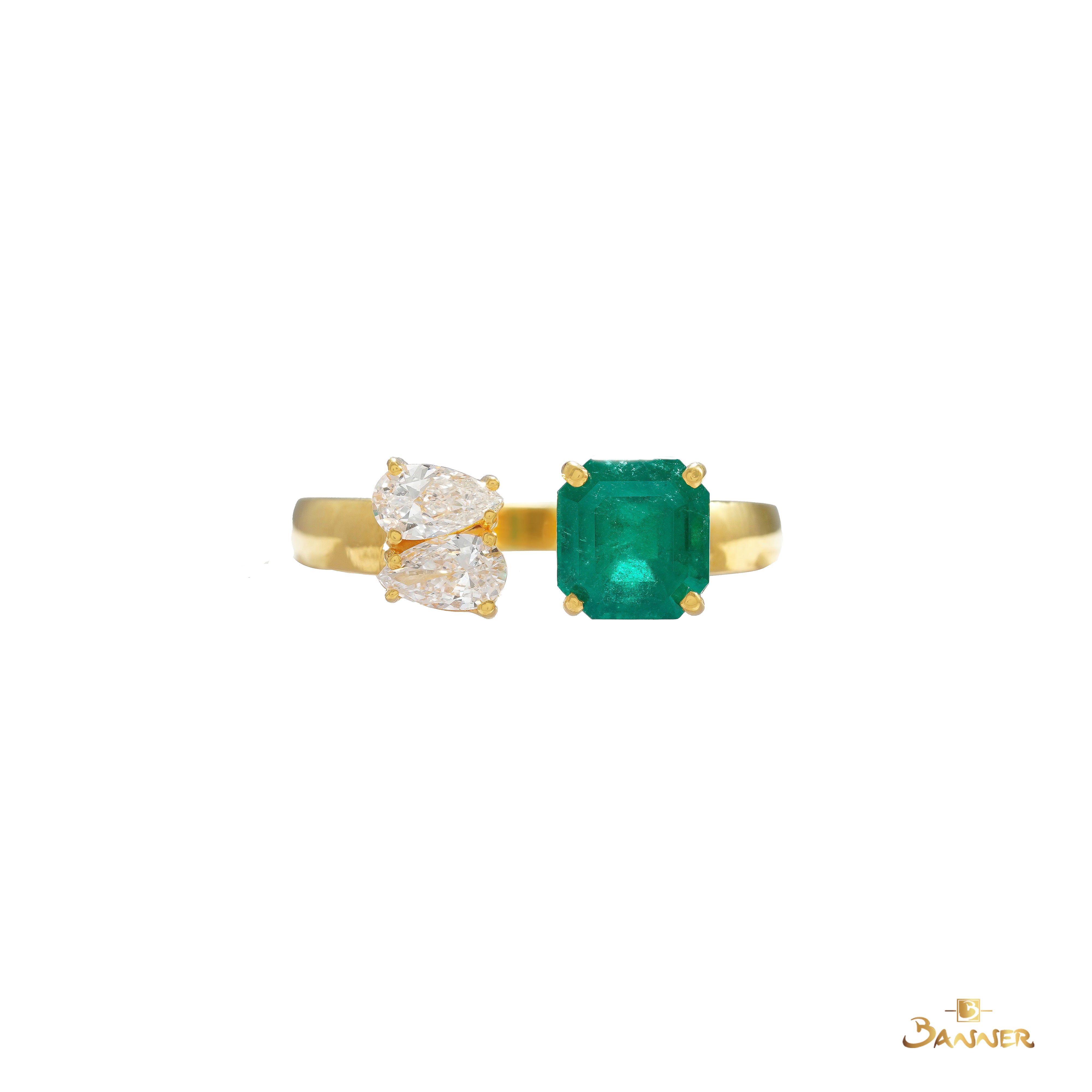 Columbia Emerald and Diamond Toi - Et - Moi Ring
