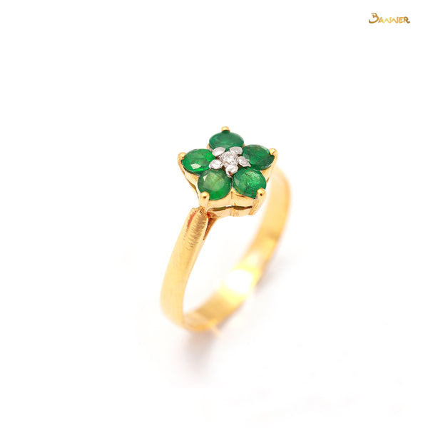 Emerald and Diamond Chel Ring