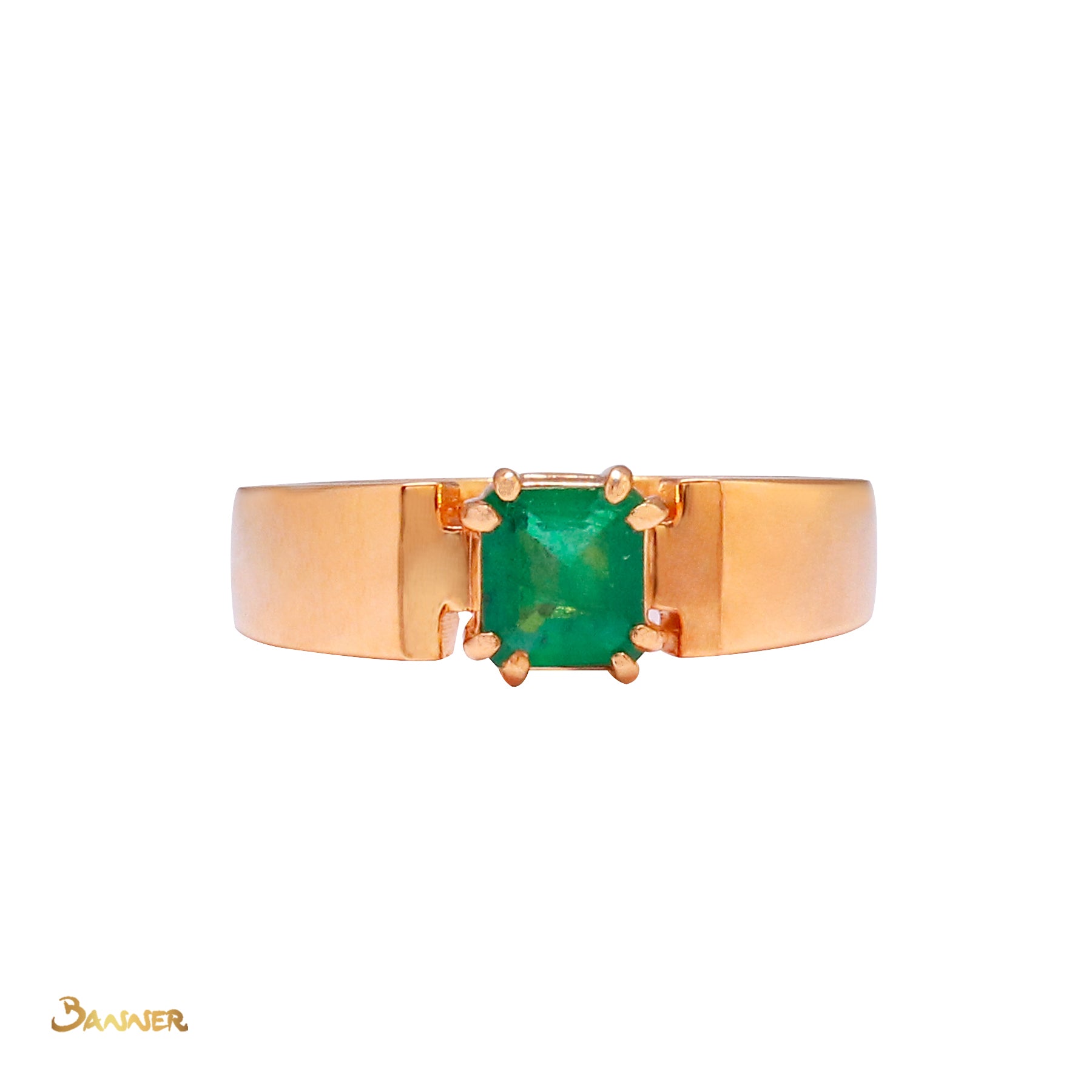 Emerald Solitaire Men's Ring