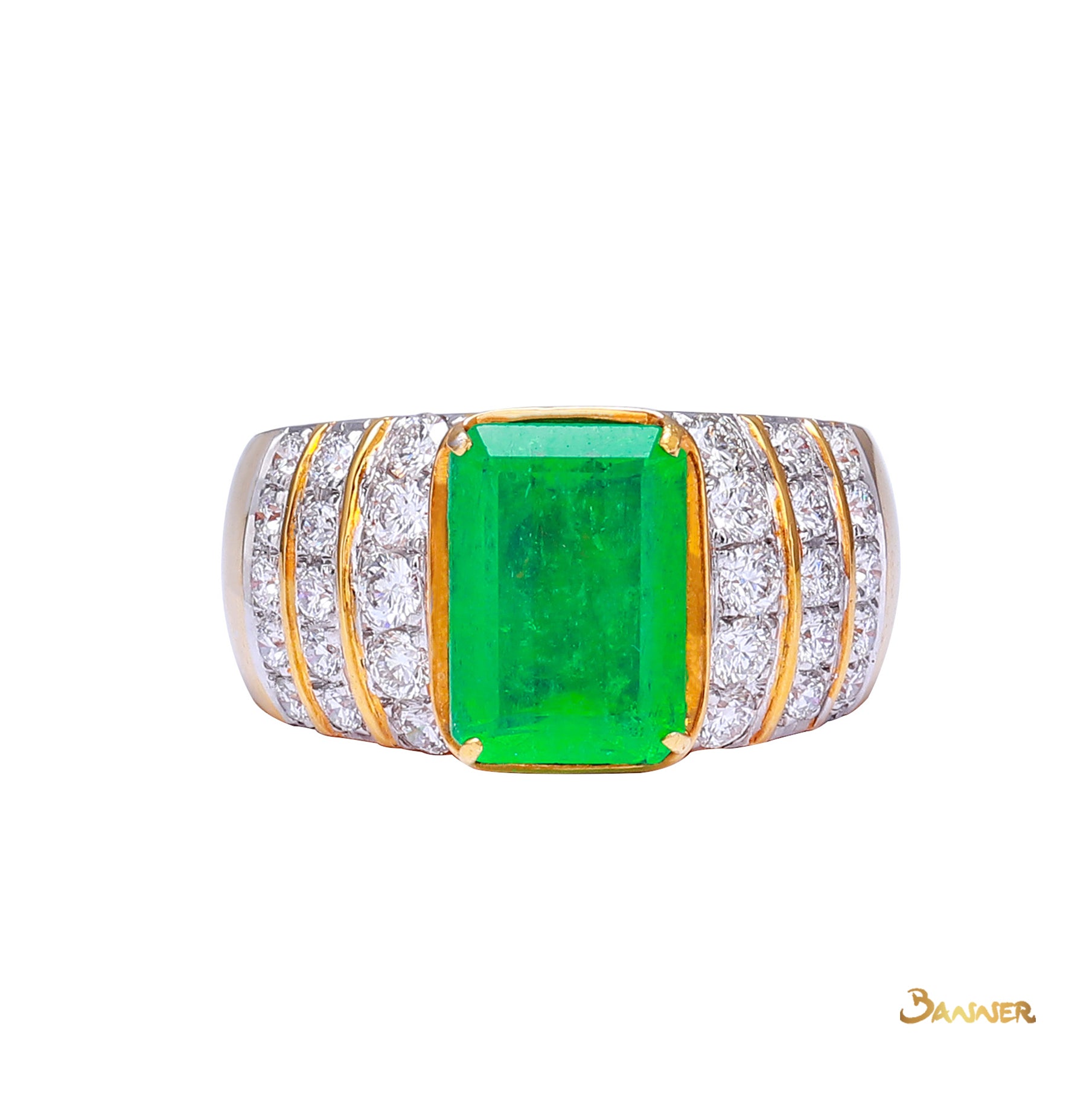 Columbian Emerald & Diamond Men Ring