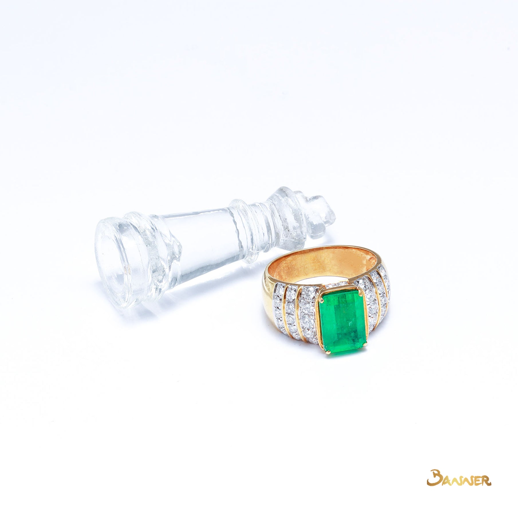 Columbian Emerald & Diamond Men Ring