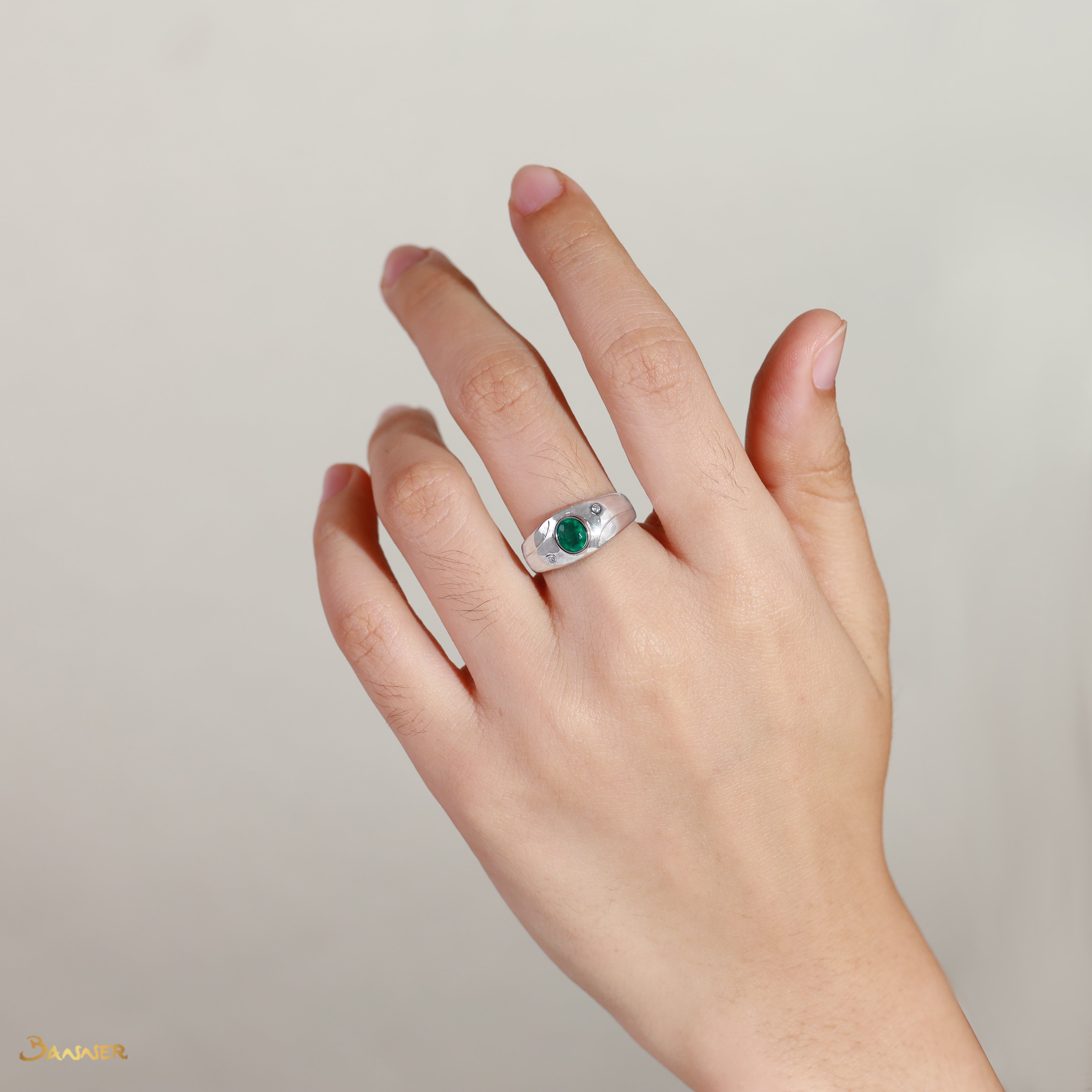 Emerald and Diamond Ring