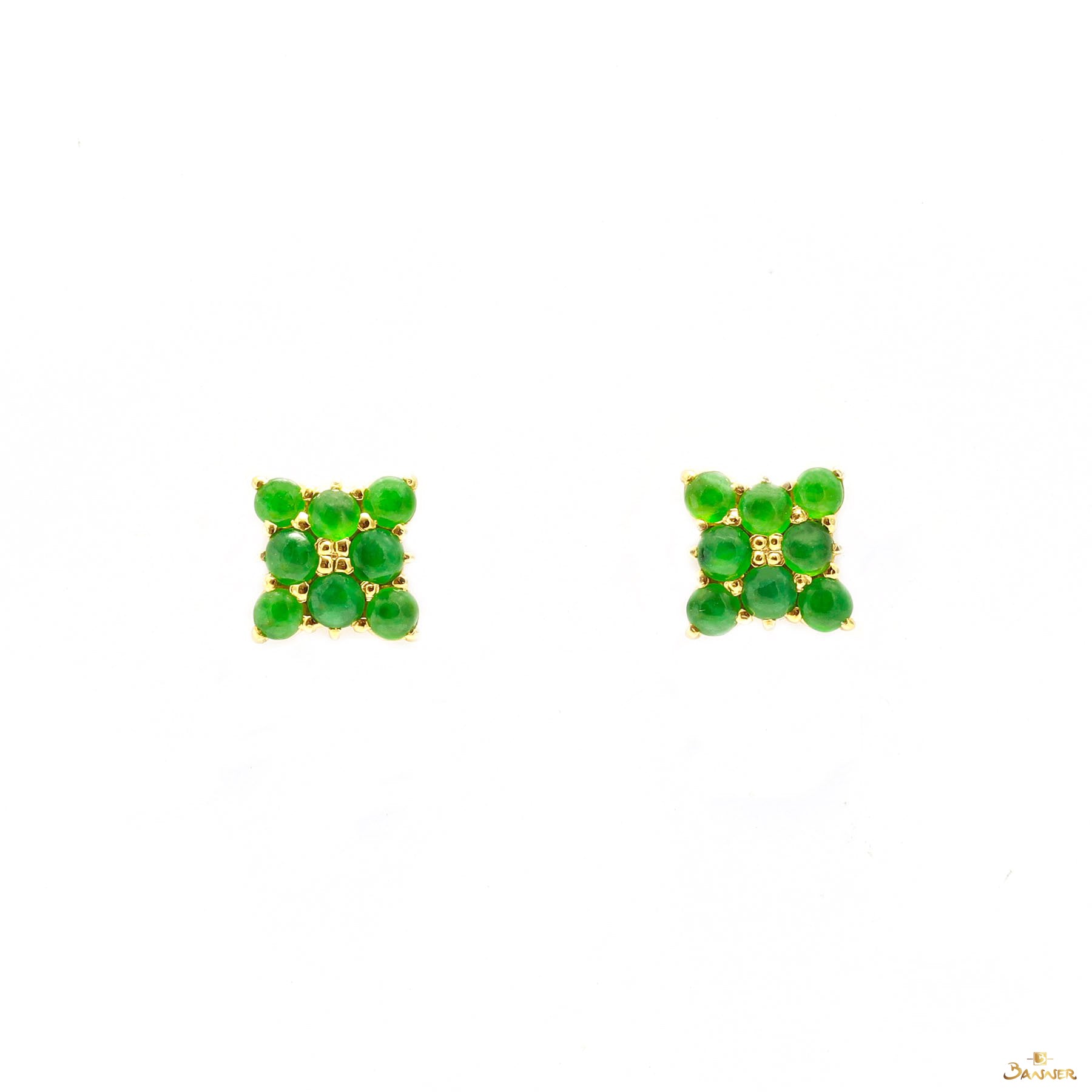 Green Jade Clover Earrings