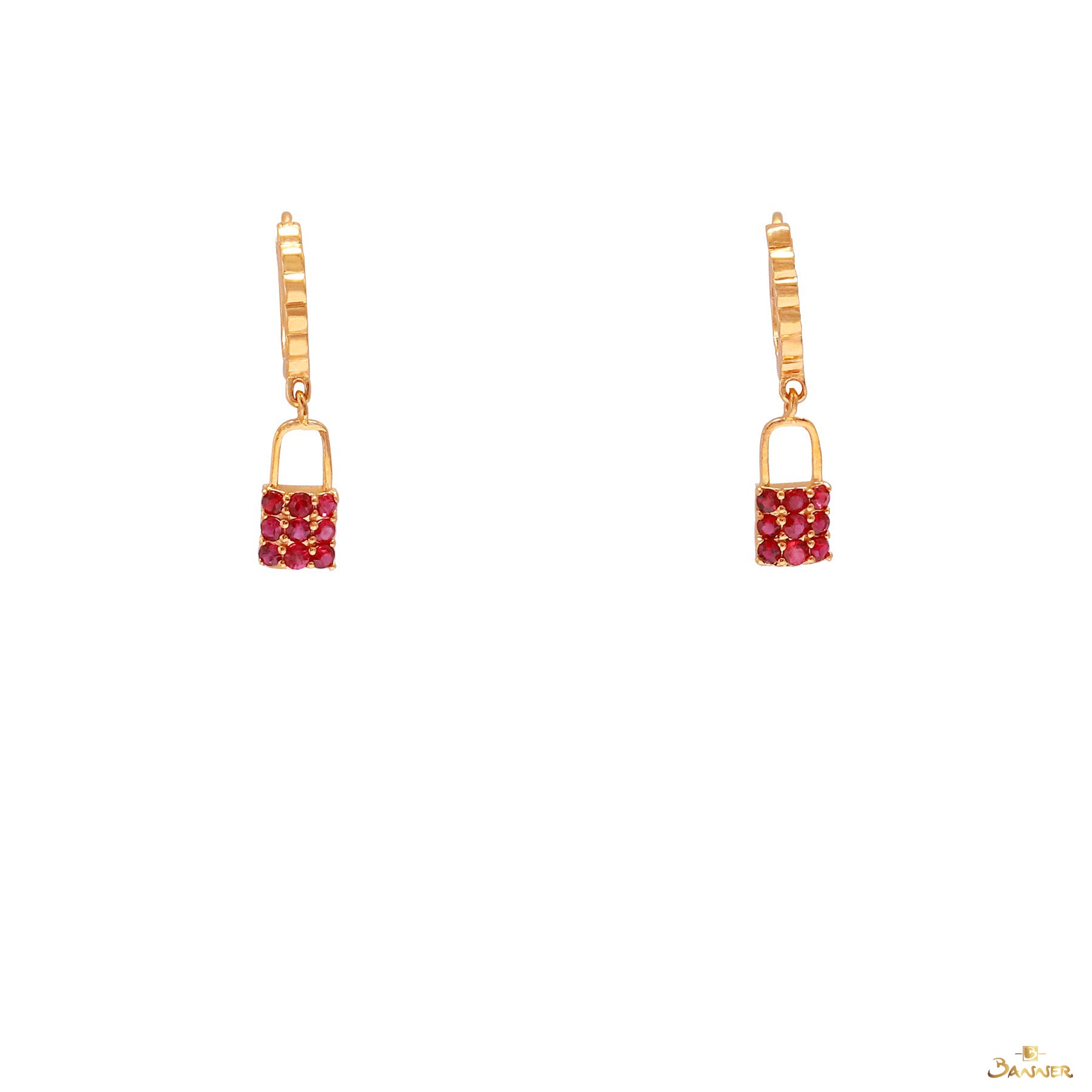 Ruby Lock Earrings