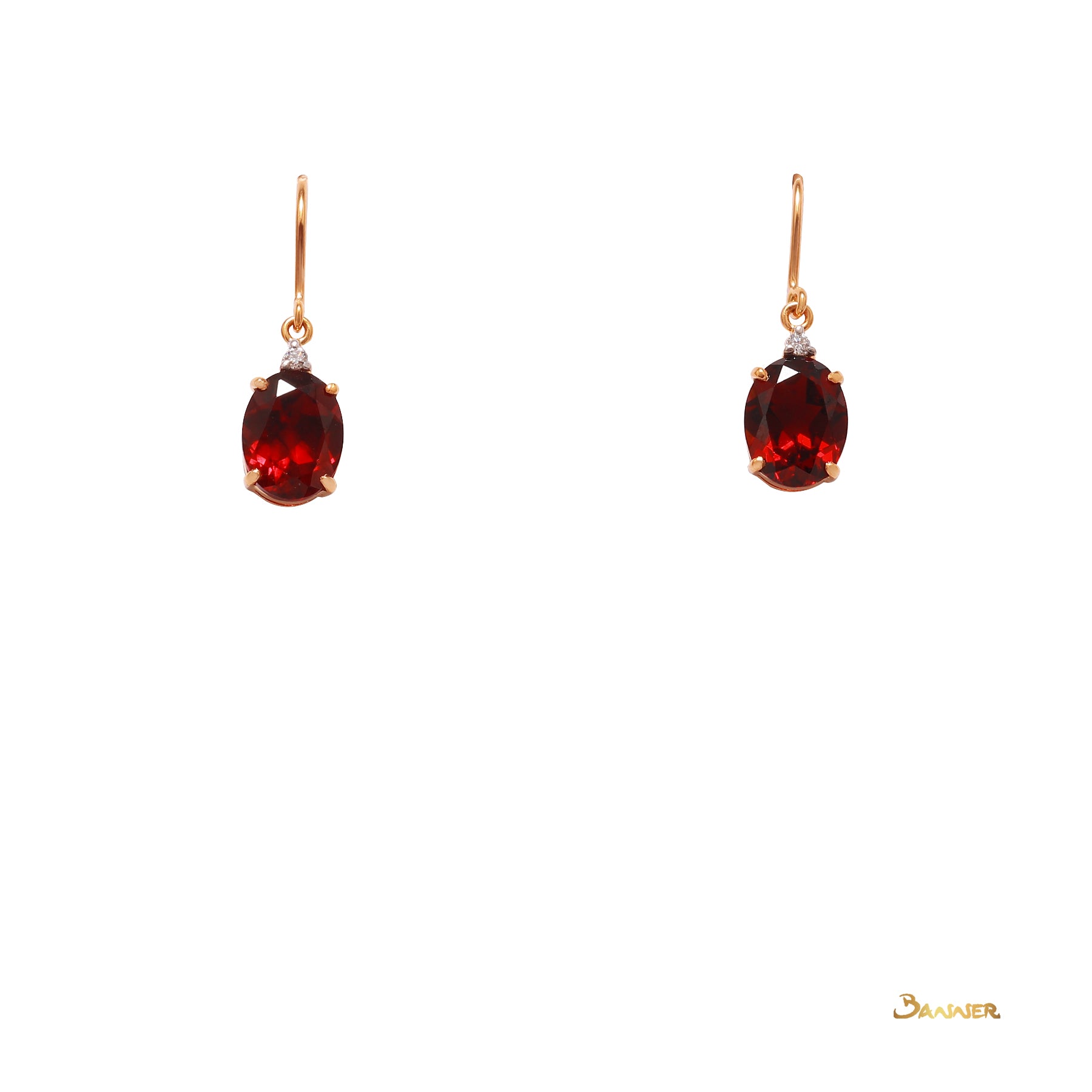 Garnet and Diamond Dangle Earrings