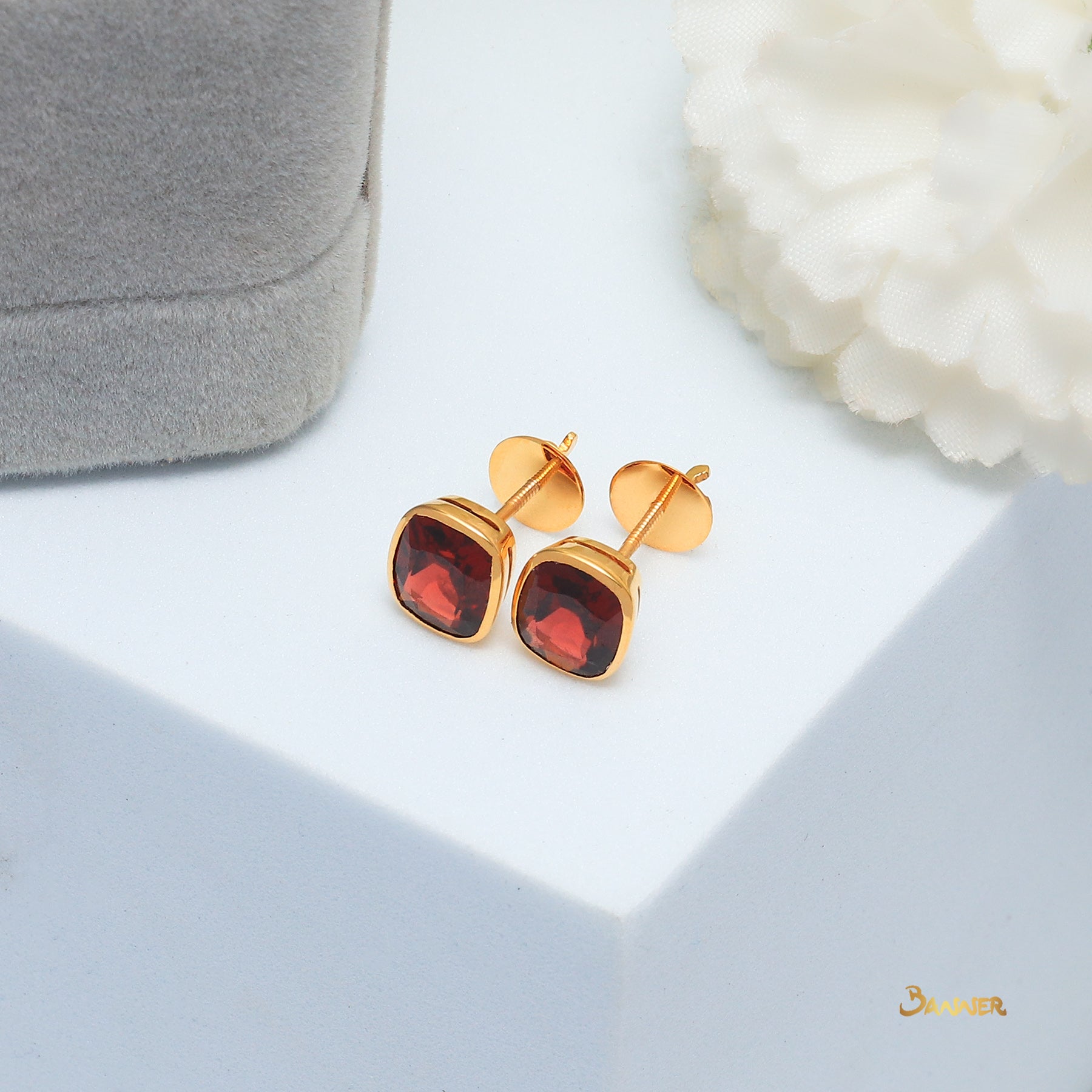 Garnet Stud Earrings