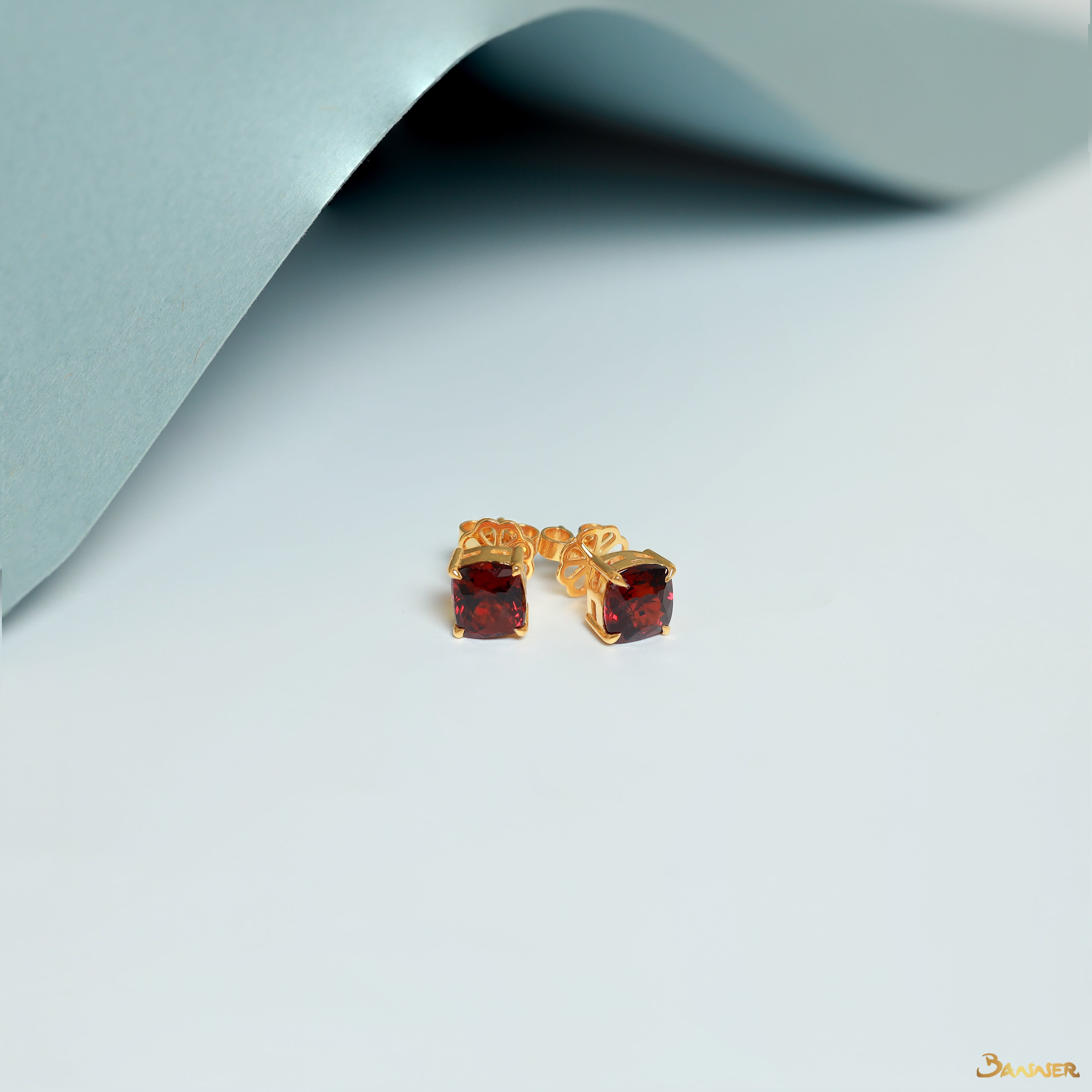 Garnet Solitaire Earrings