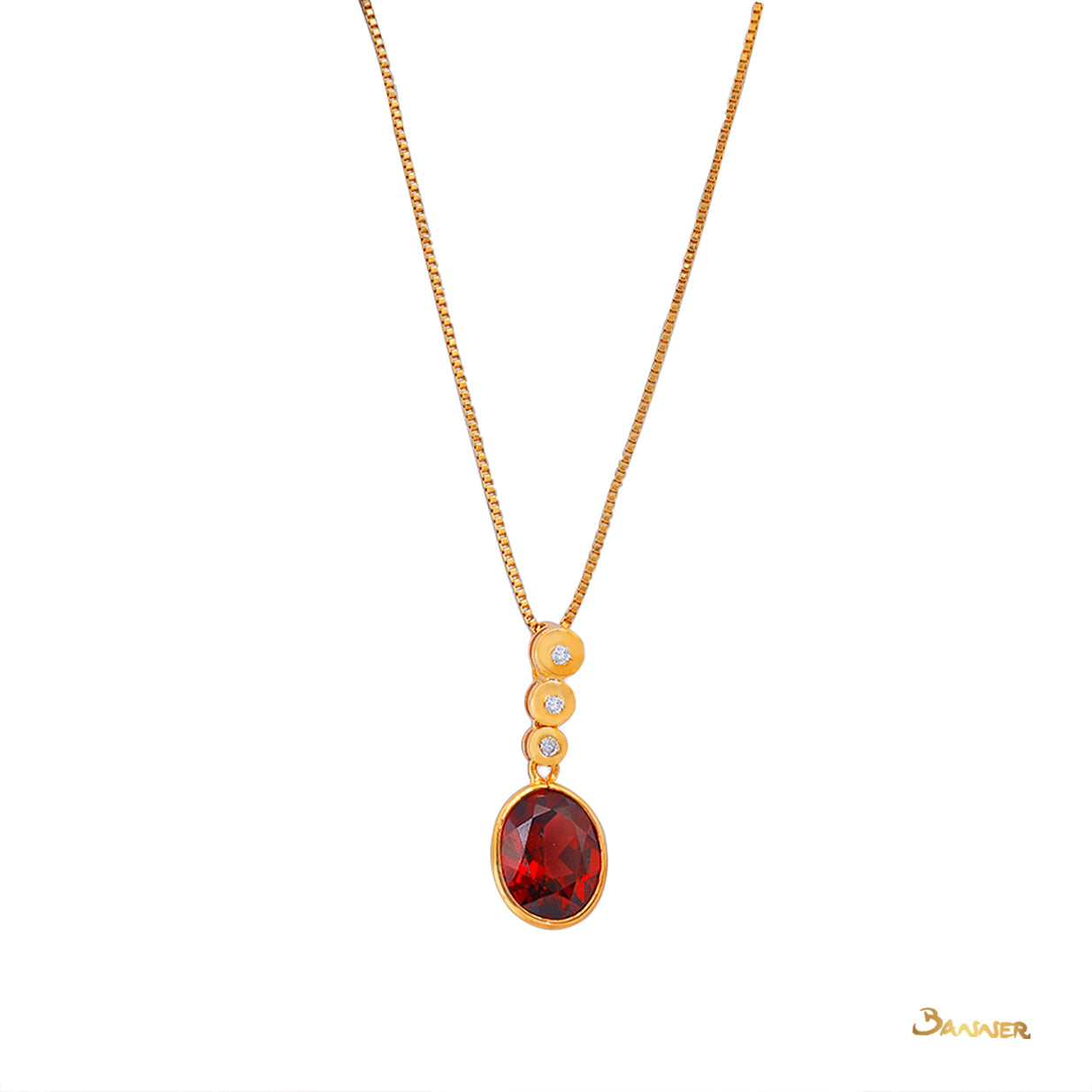 Garnet and Diamond Dangle Pendant