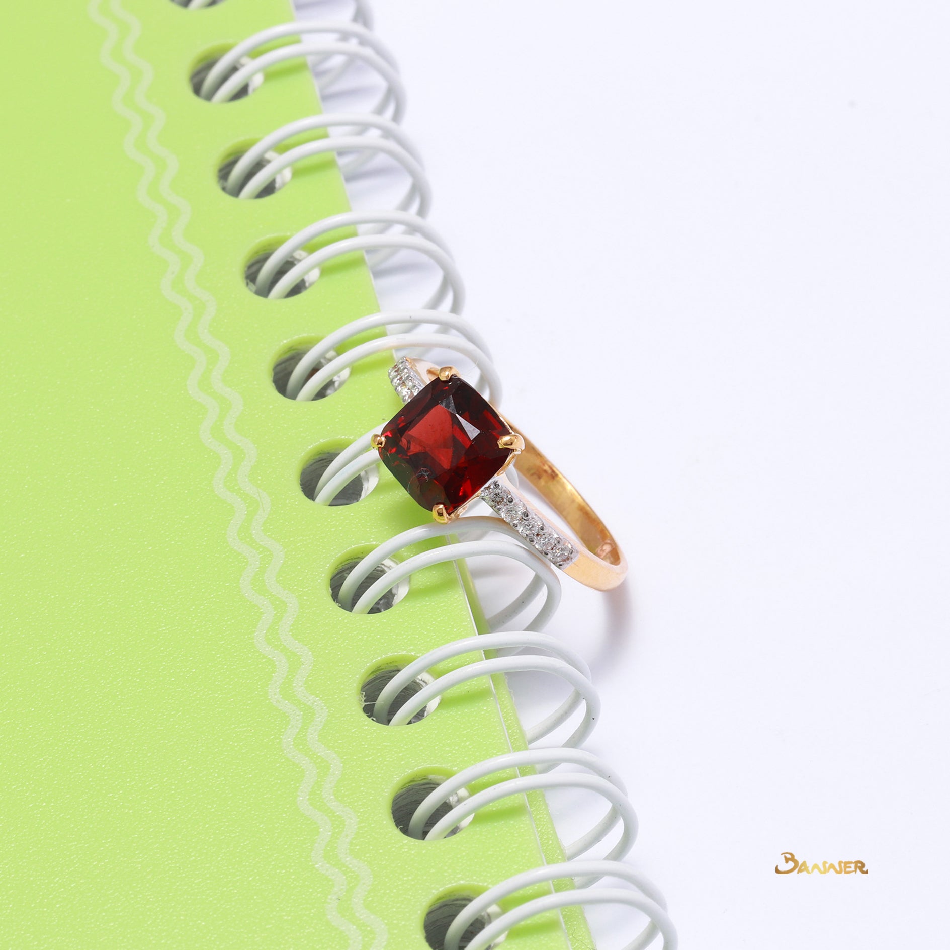 Garnet and Diamond Ring