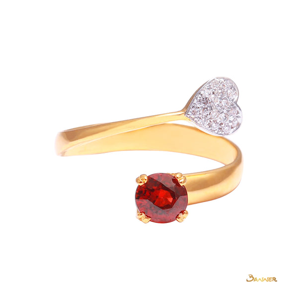 Garnet Love Diamond Ring