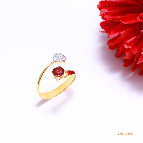 Garnet Love Diamond Ring