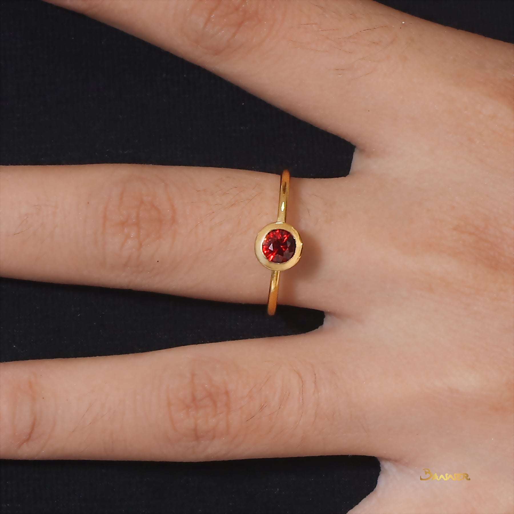 Garnet Solitaire Ring