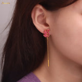 Ruby and Diamond Swarovski Earrings