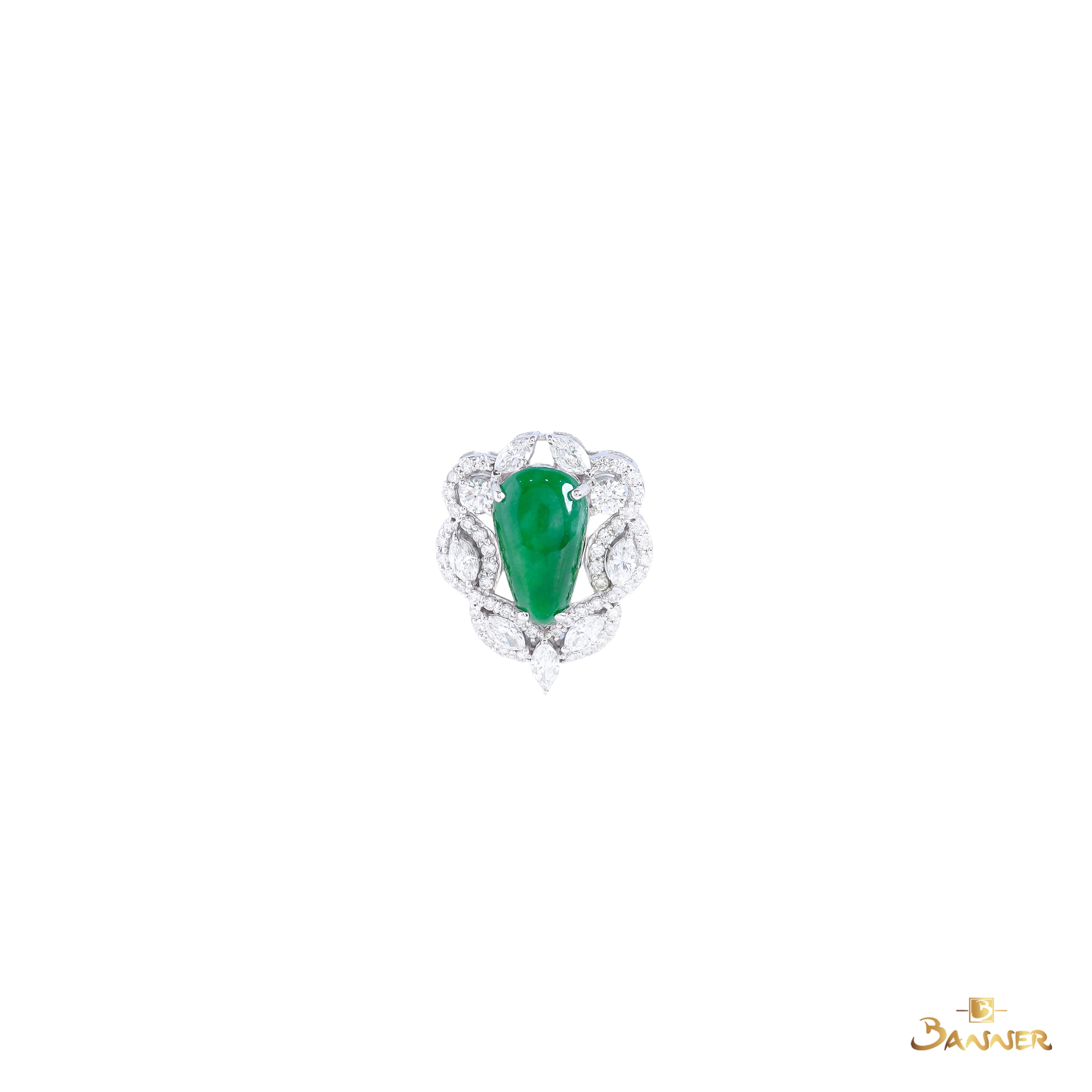 Jade and Diamond Kanote Brooch