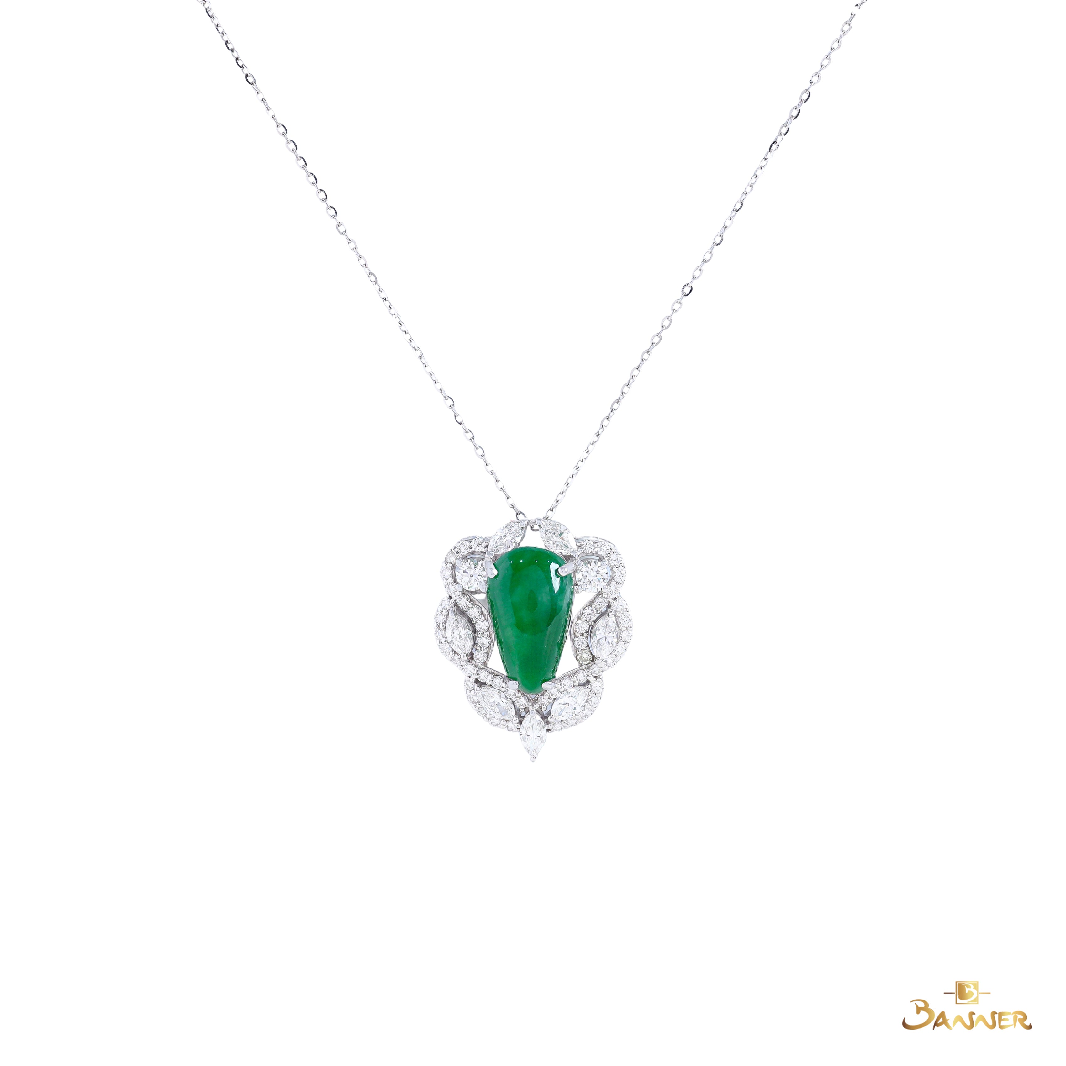 Jade and Diamond Kanote Brooch