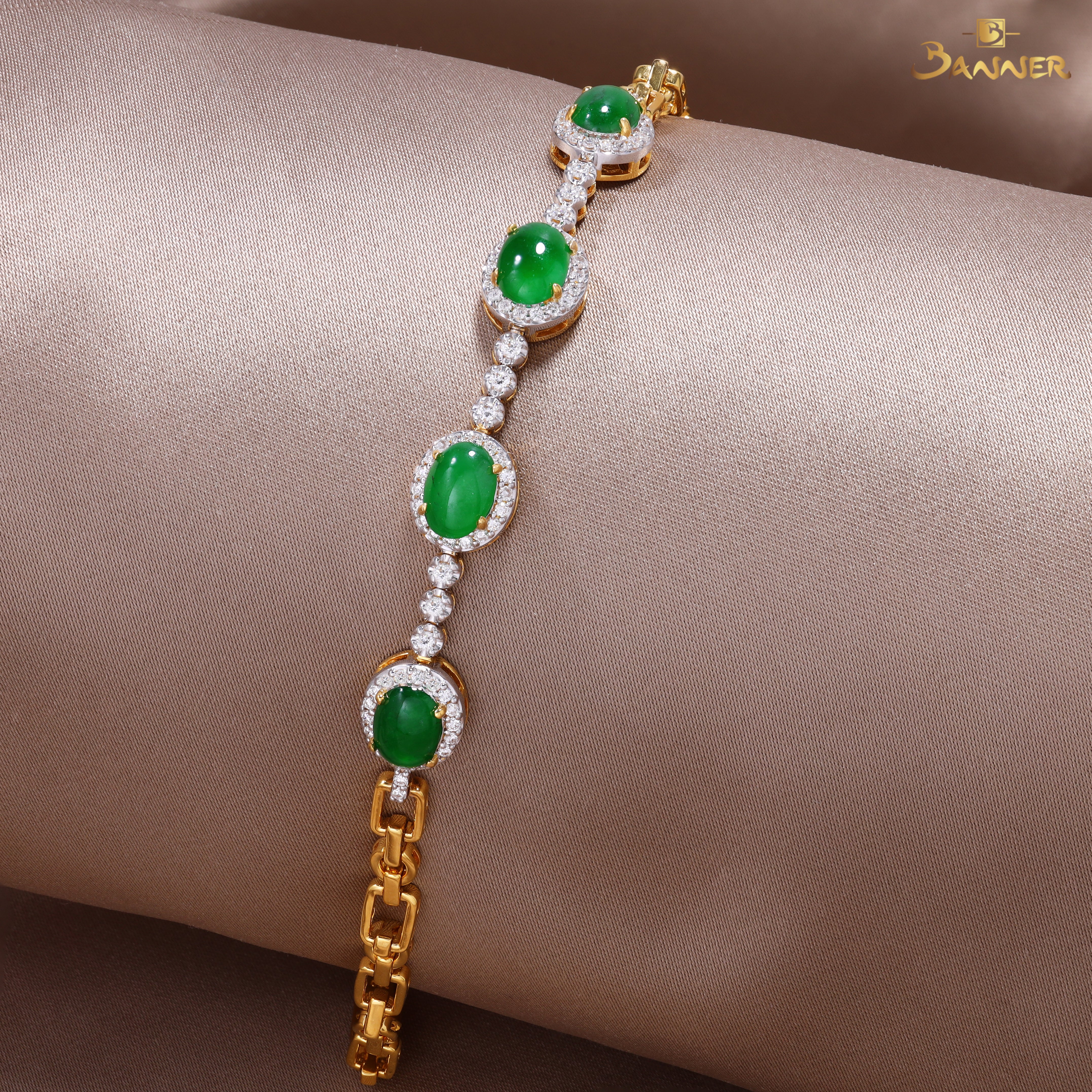 Jade and Diamond Bracelet
