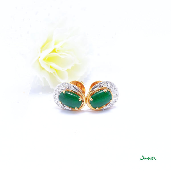 Jade and Diamond Earrings