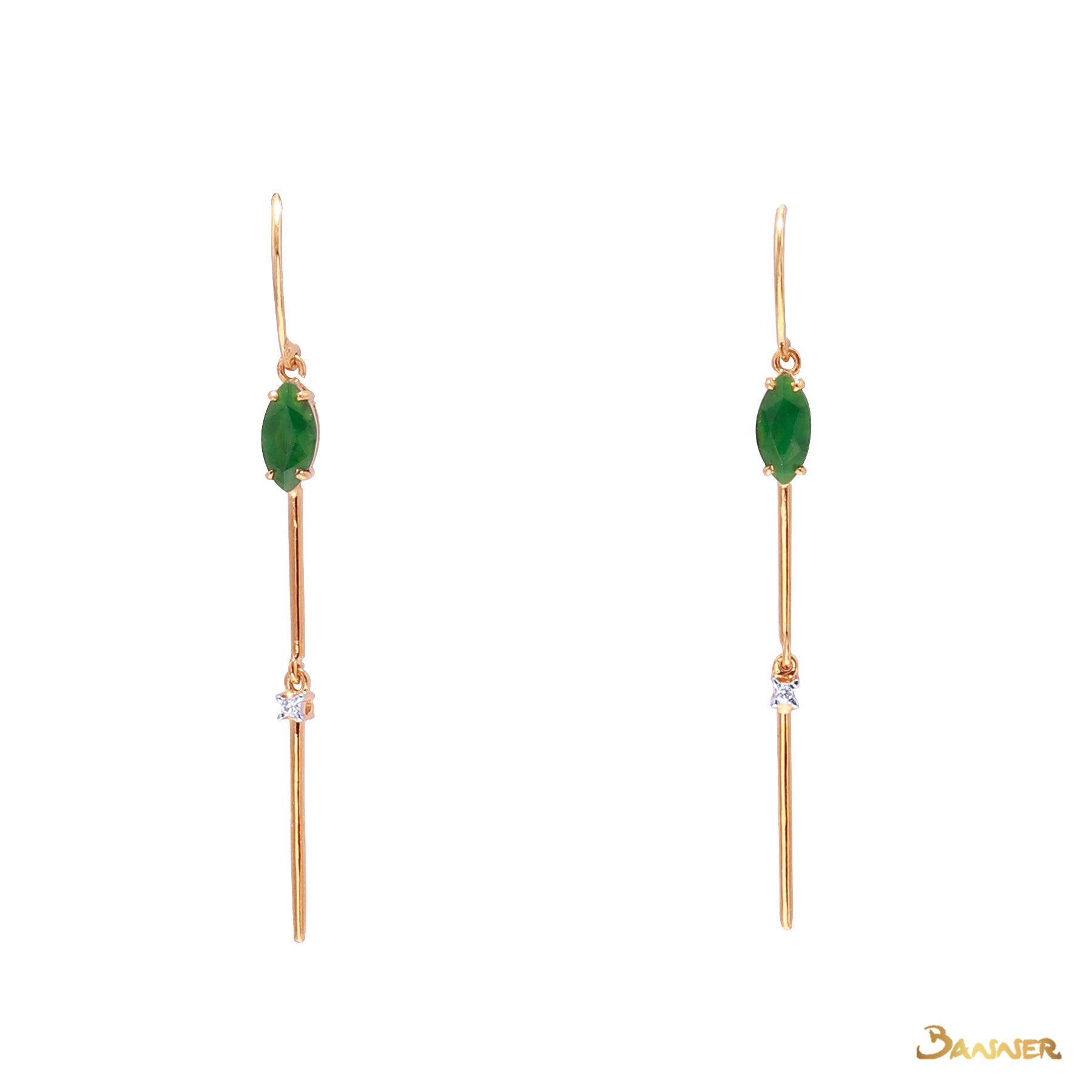 Jade and Diamond Earrings