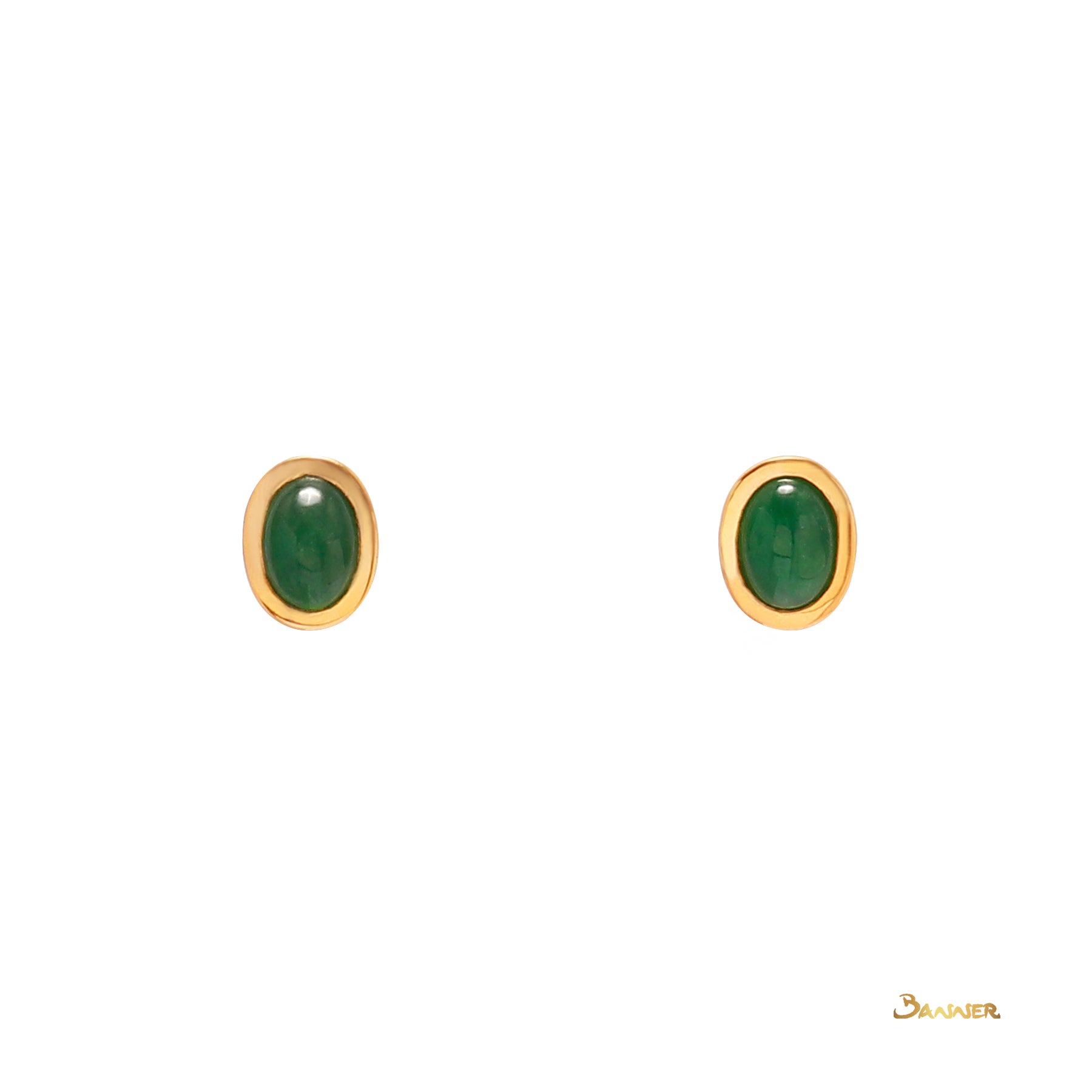 Jade Solitaire Stud Earrings