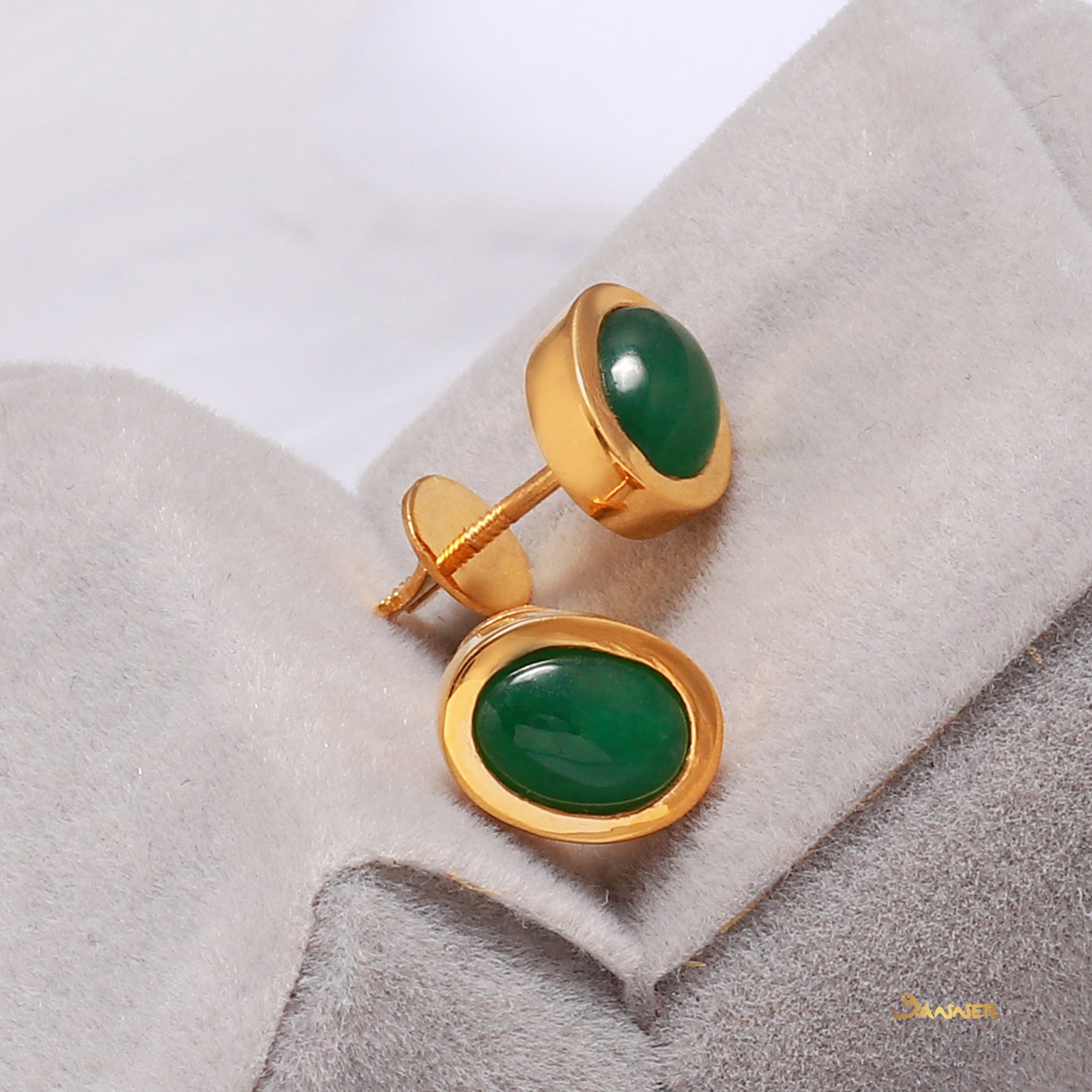 Jade Solitaire Stud Earrings