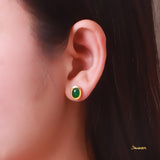 Jade Solitaire Stud Earrings