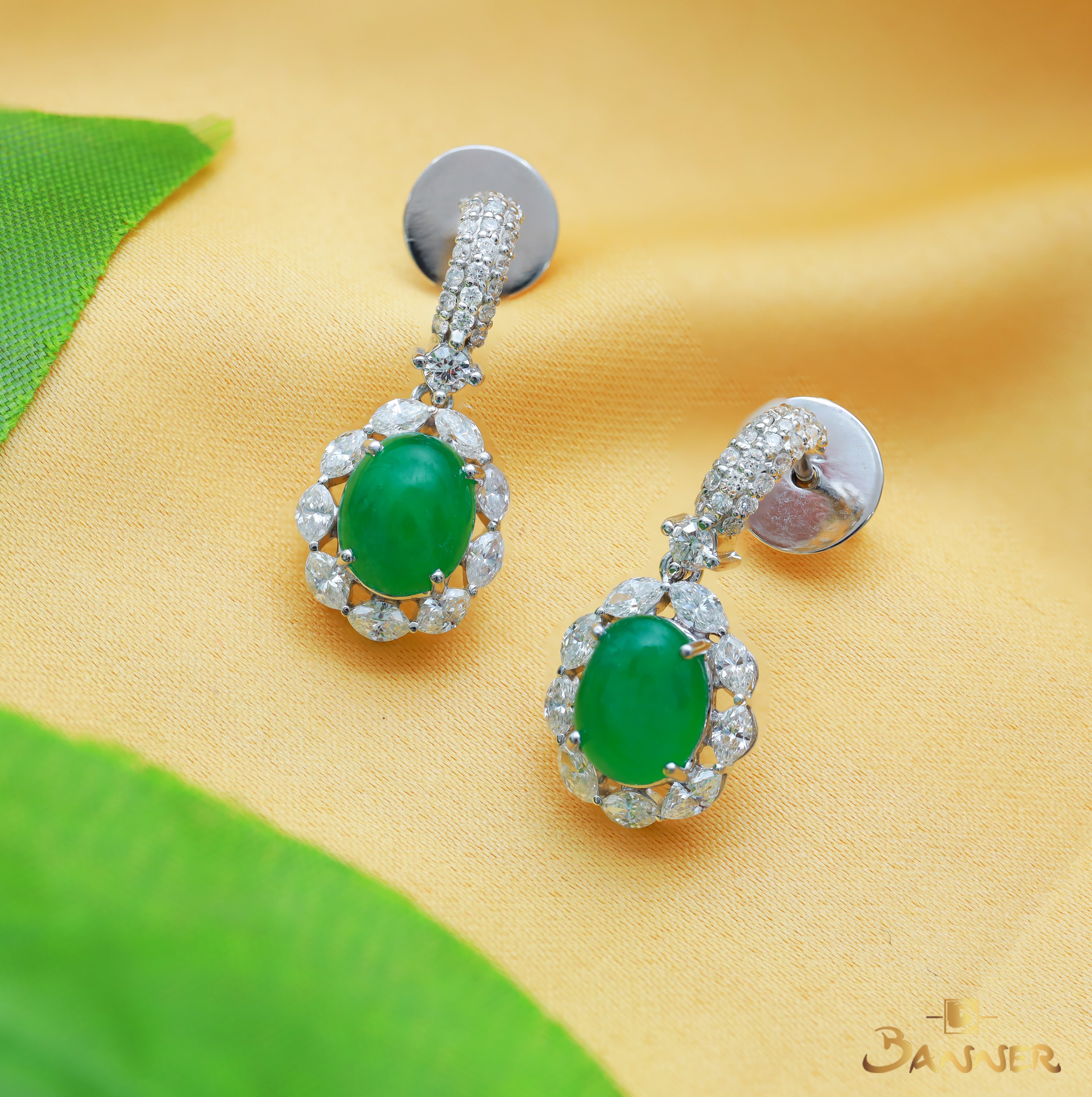 Jade and Diamond Earrings