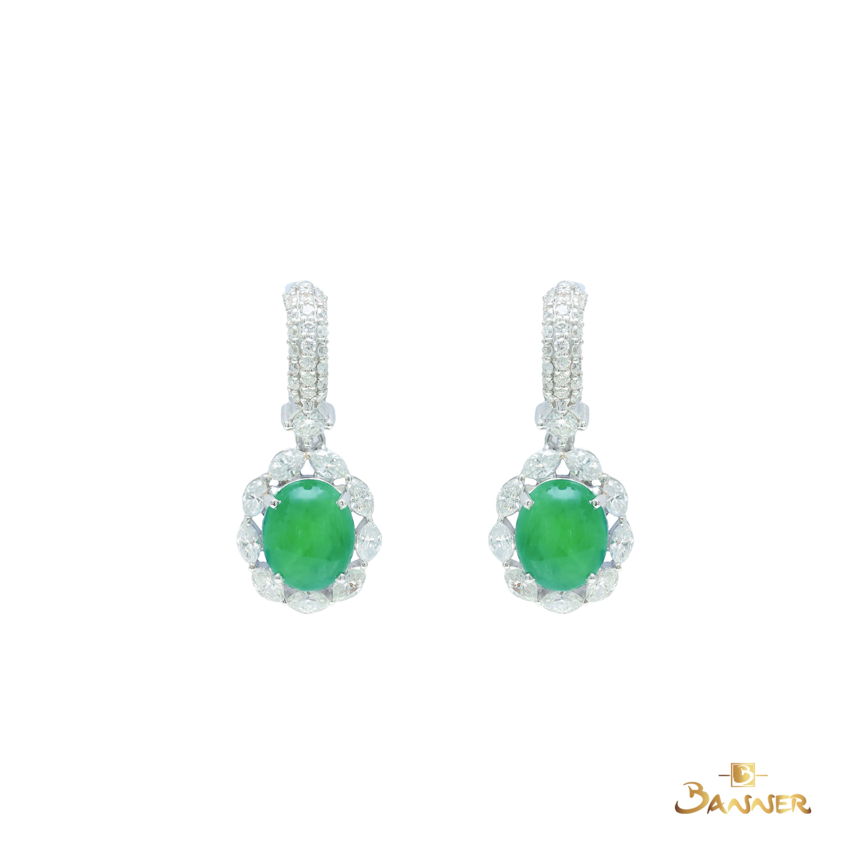 Jade and Diamond Earrings