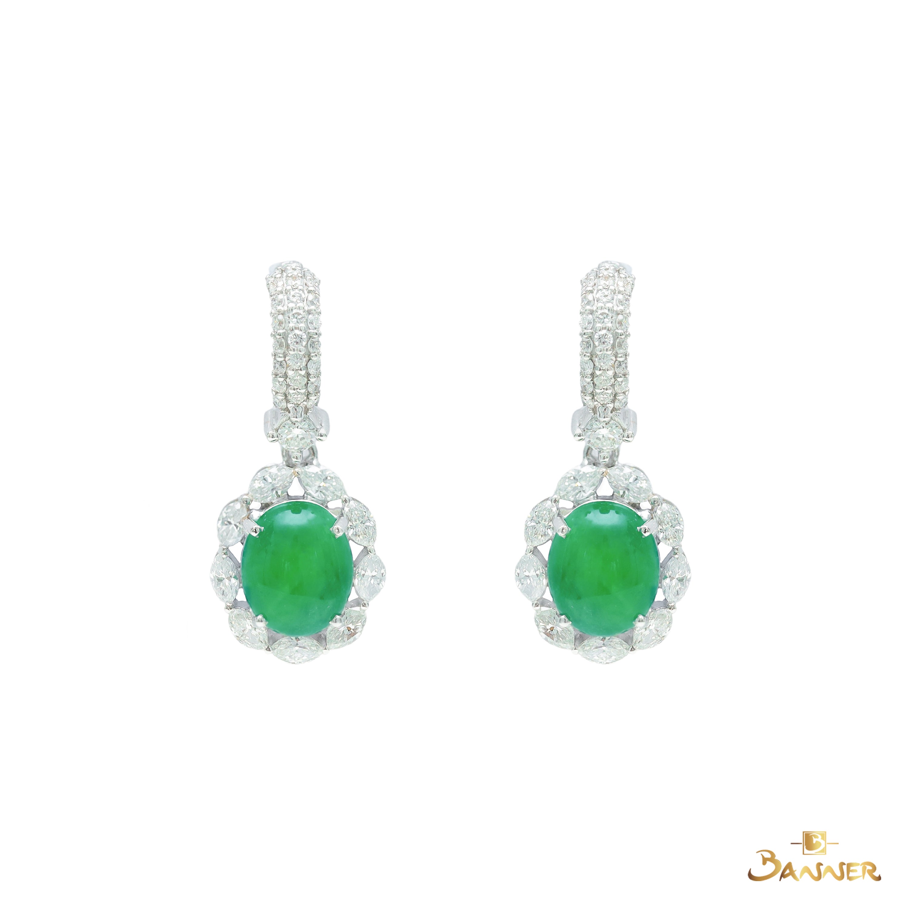 Jade and Diamond Earrings